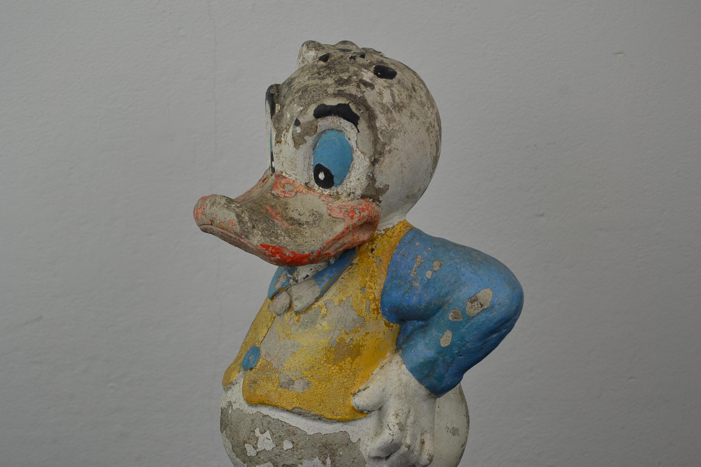 Painted Concrete Donald Duck Statue 2
