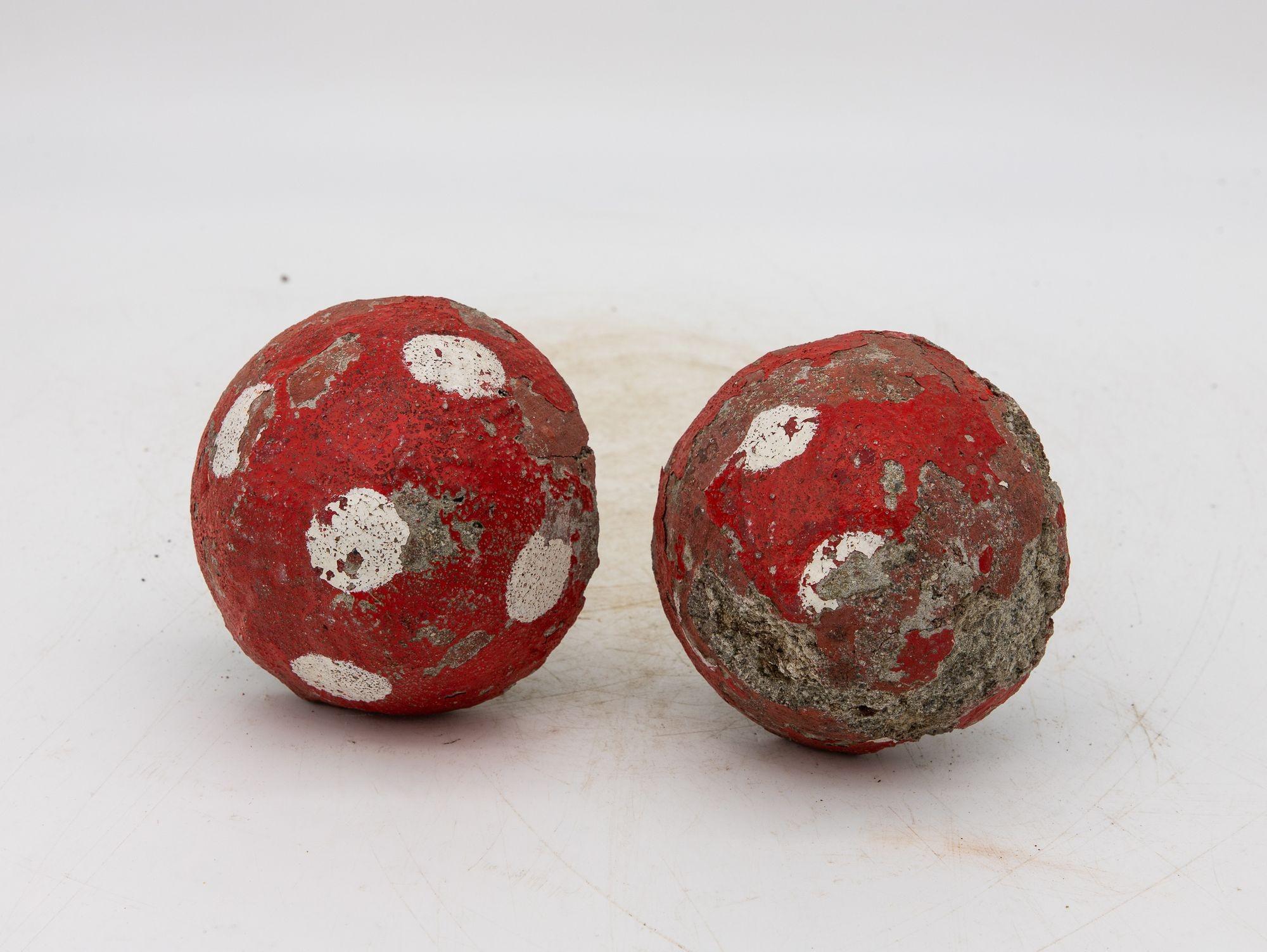 Painted Concrete Garden Mushroom Statues, France 1950s For Sale 1