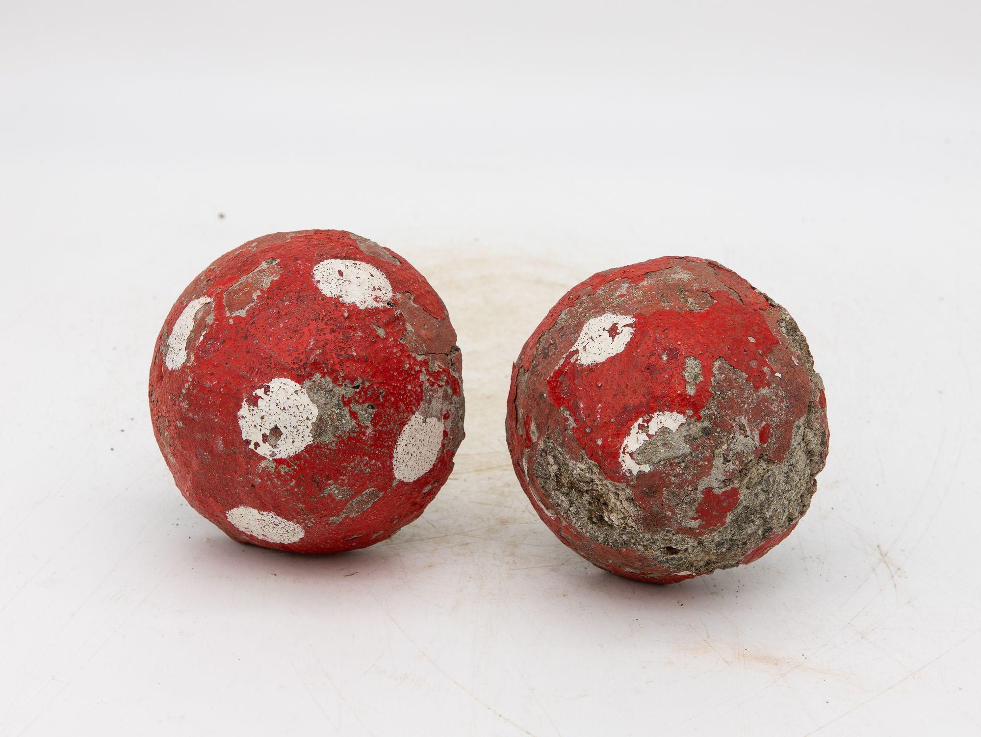 Painted Concrete Garden Mushroom Statues, France 1950s For Sale 2