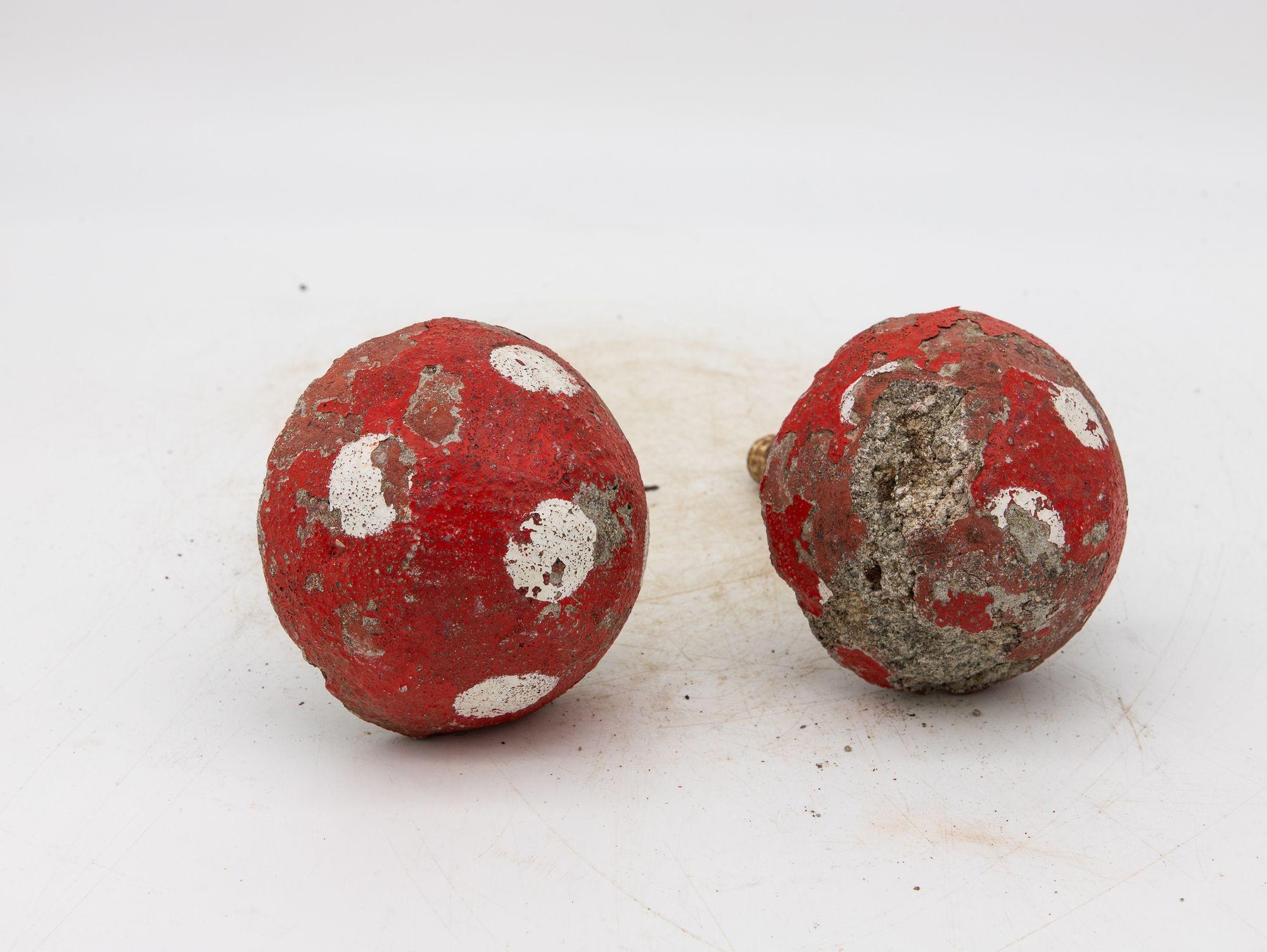 Painted Concrete Garden Mushroom Statues, France 1950s For Sale 3