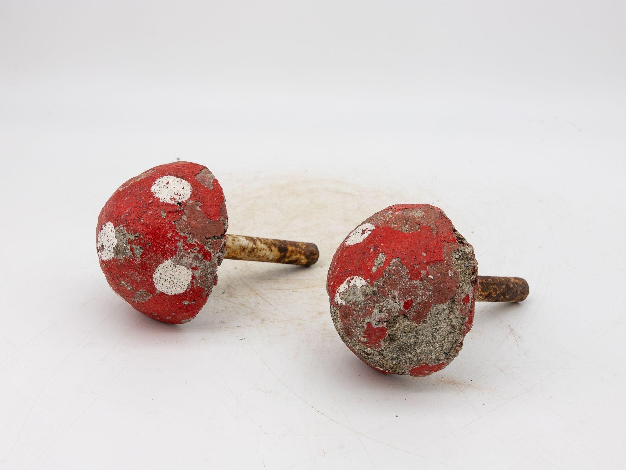 Painted Concrete Garden Mushroom Statues, France 1950s For Sale 4