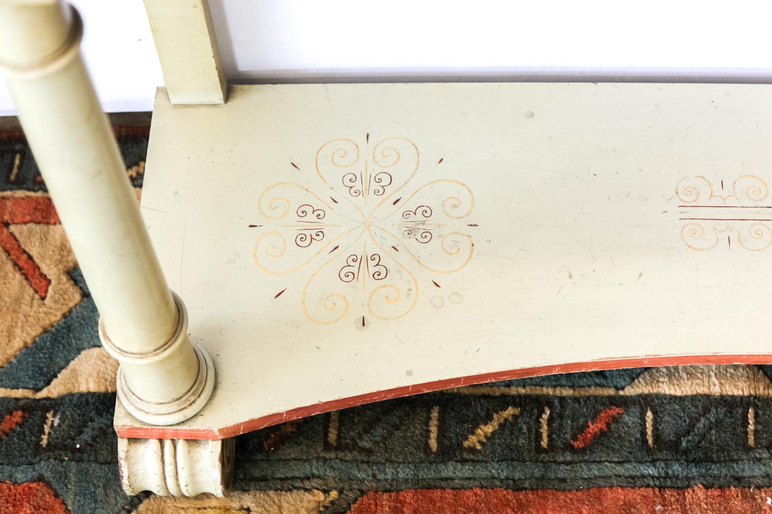 Hand-Carved Painted Console Table For Sale