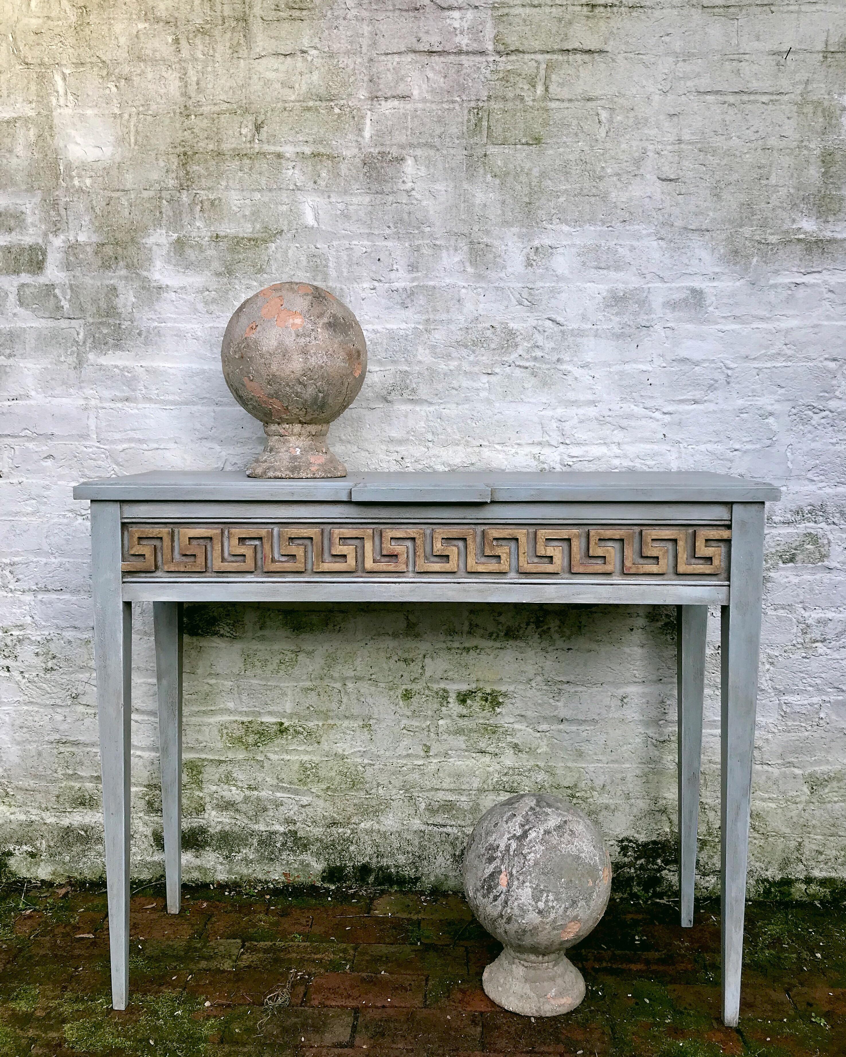 Painted Console Table in the Neoclassical Taste Having Greek Key Detail For Sale 1