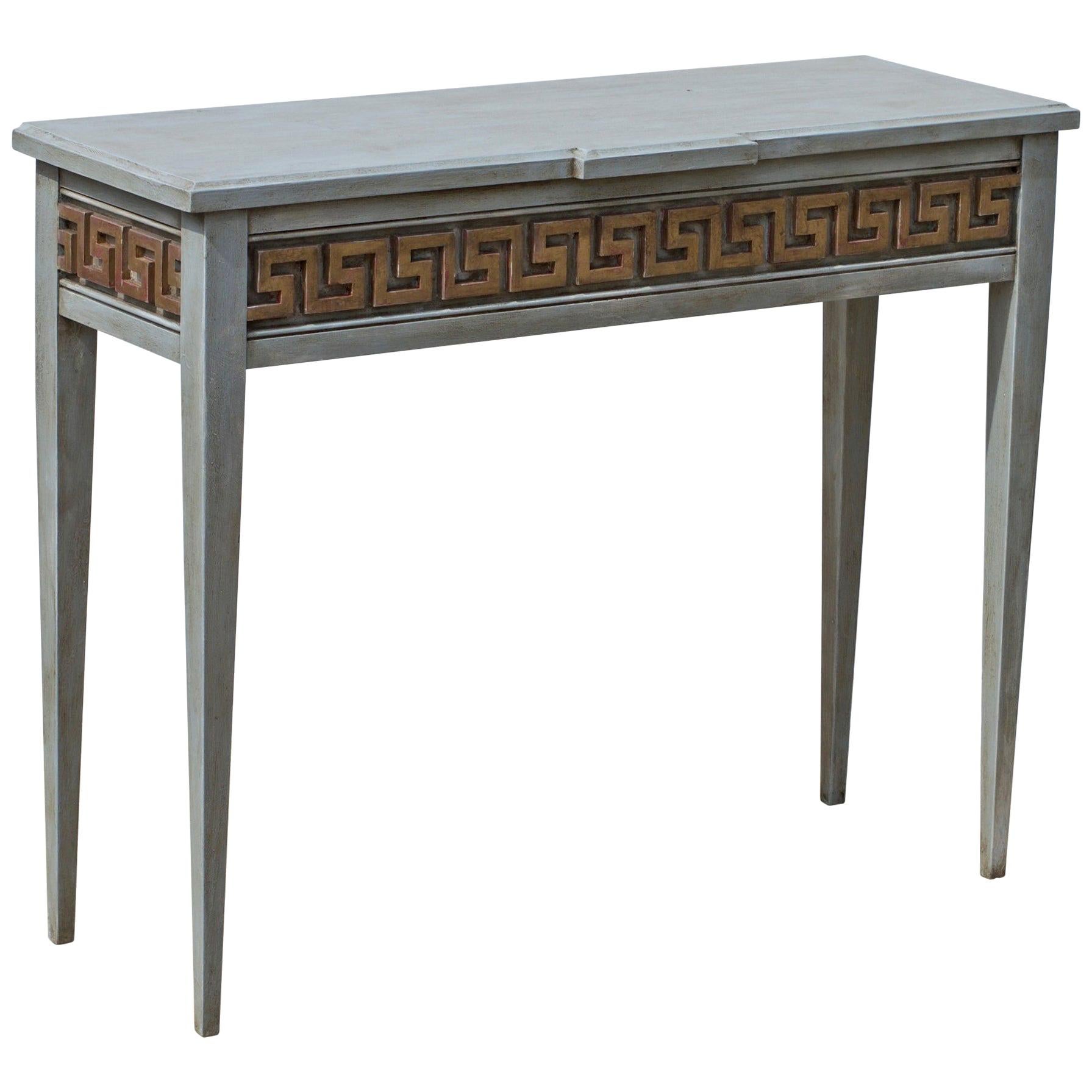 Painted Console Table in the Neoclassical Taste Having Greek Key Detail For Sale