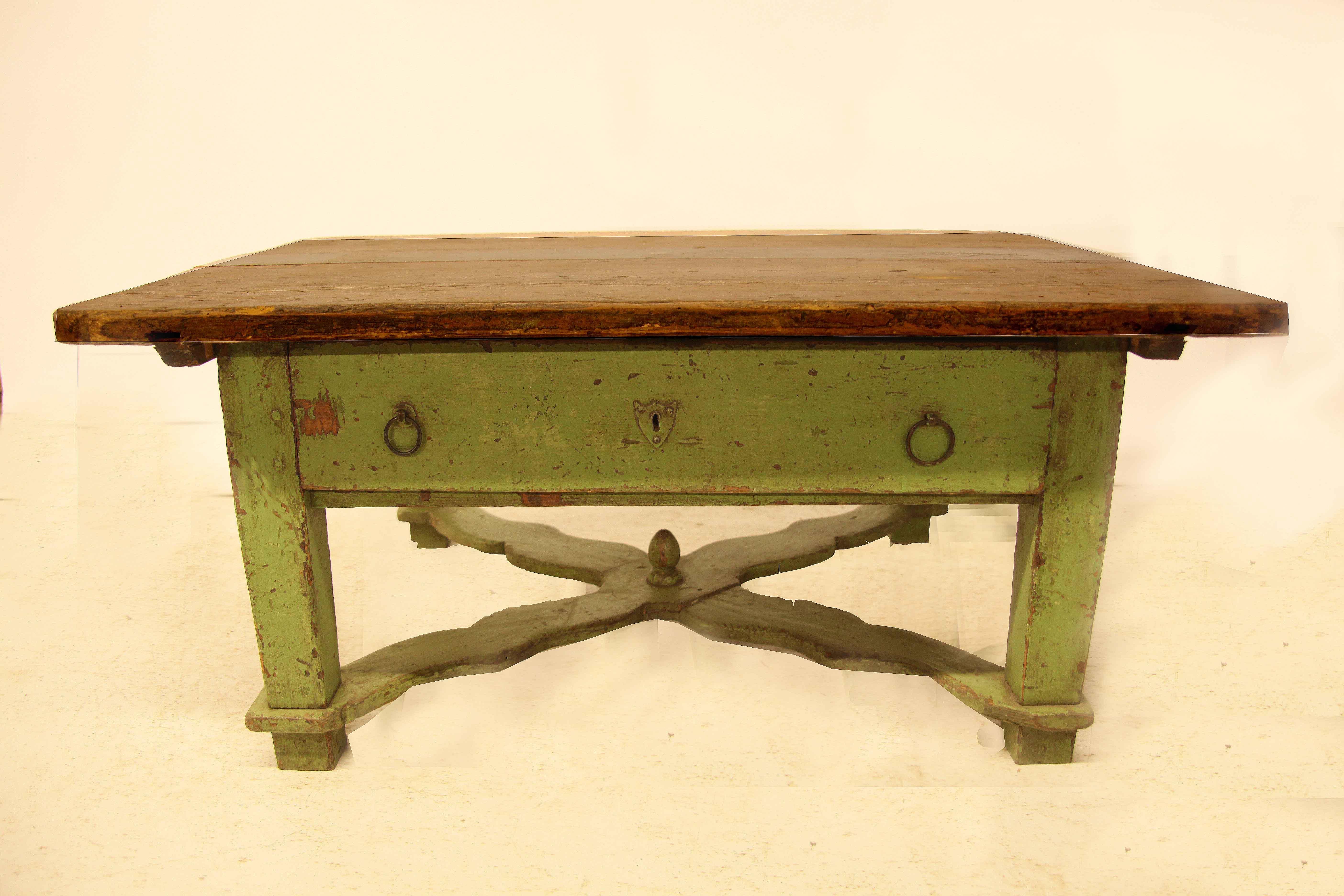 Late 19th Century Painted Continental Coffee Table For Sale
