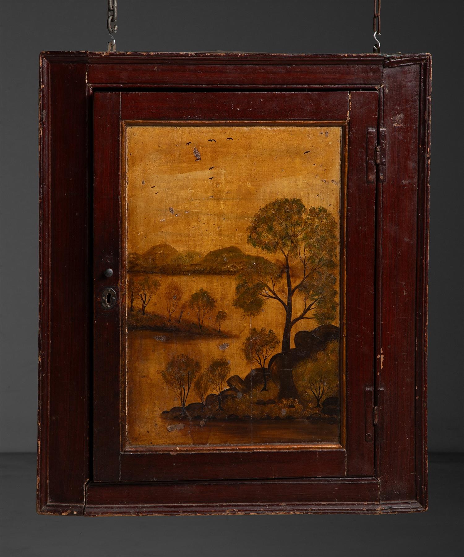 English Painted Corner Cupboard, England circa 1760 For Sale