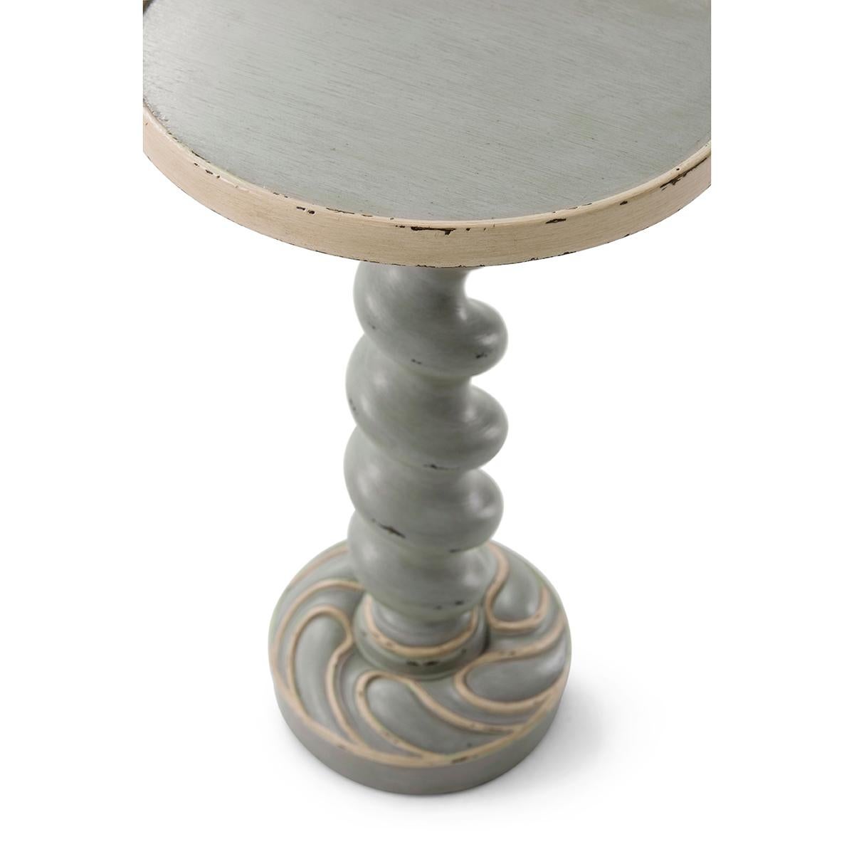 Painted Country Barley Twist Wine Table In New Condition For Sale In Westwood, NJ
