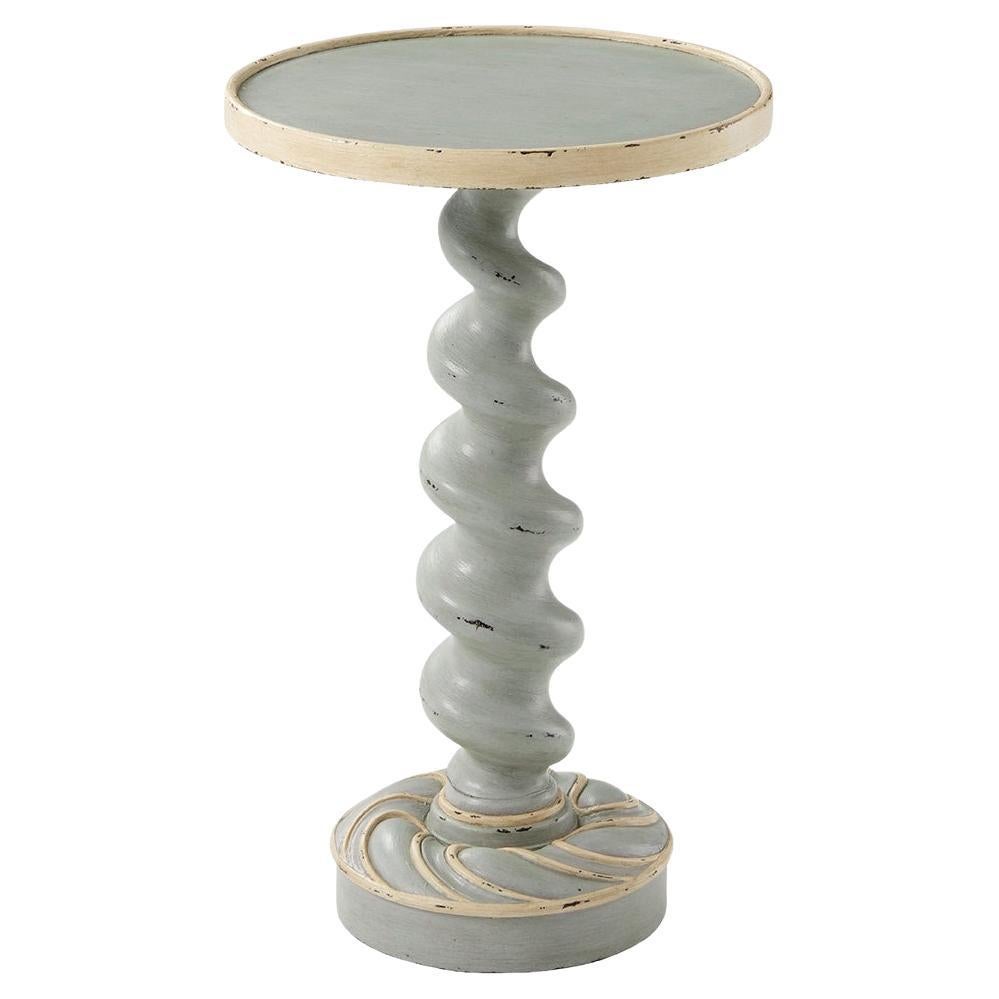 Painted Country Barley Twist Wine Table For Sale