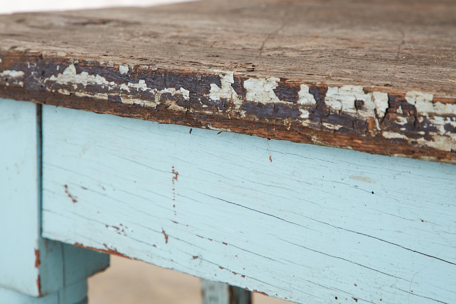 Rustic Painted Country English Oak Farmhouse Potting Work Table