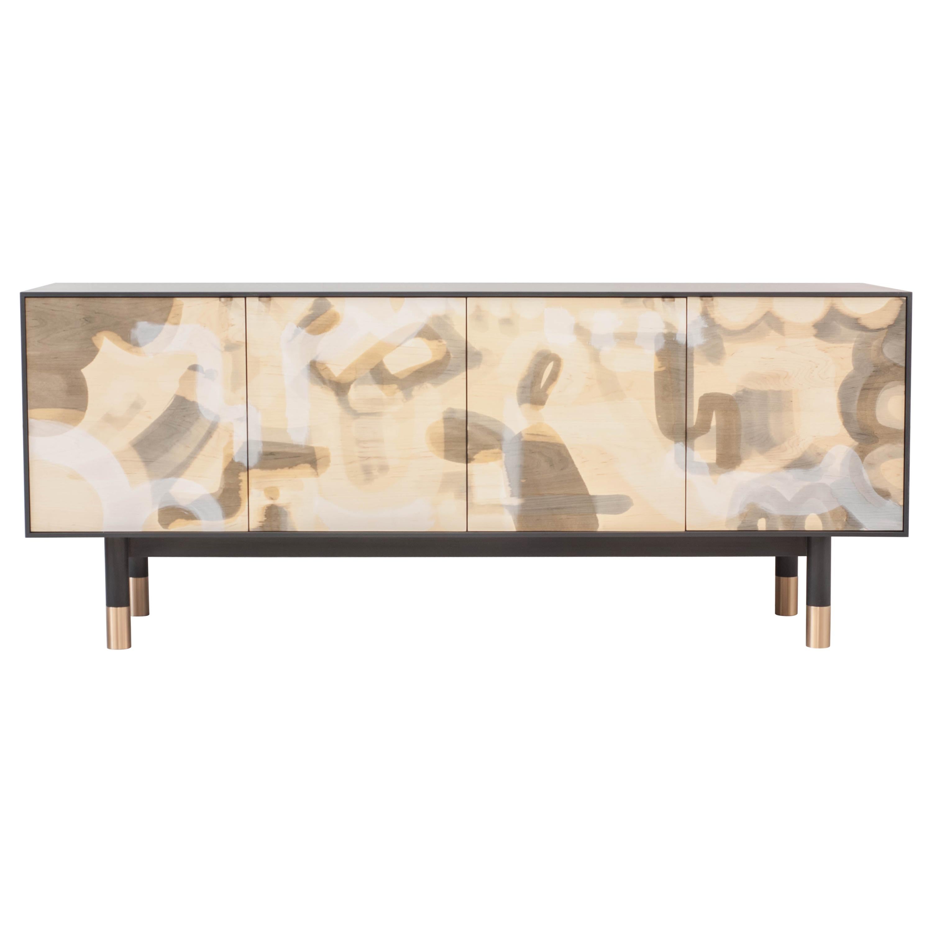 Painted Credenza, with Bronze Legs