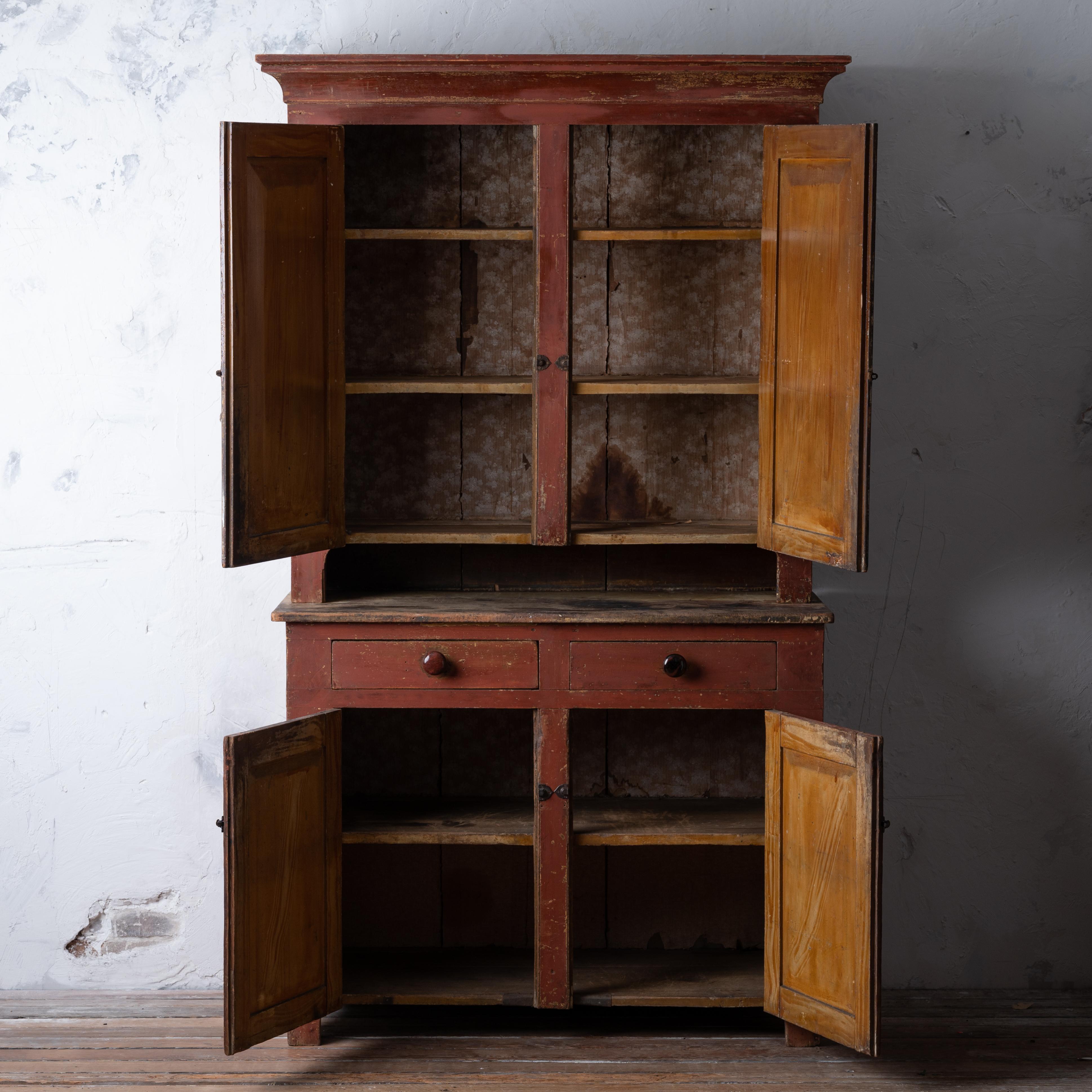 American Painted Cupboard, 19th Century For Sale