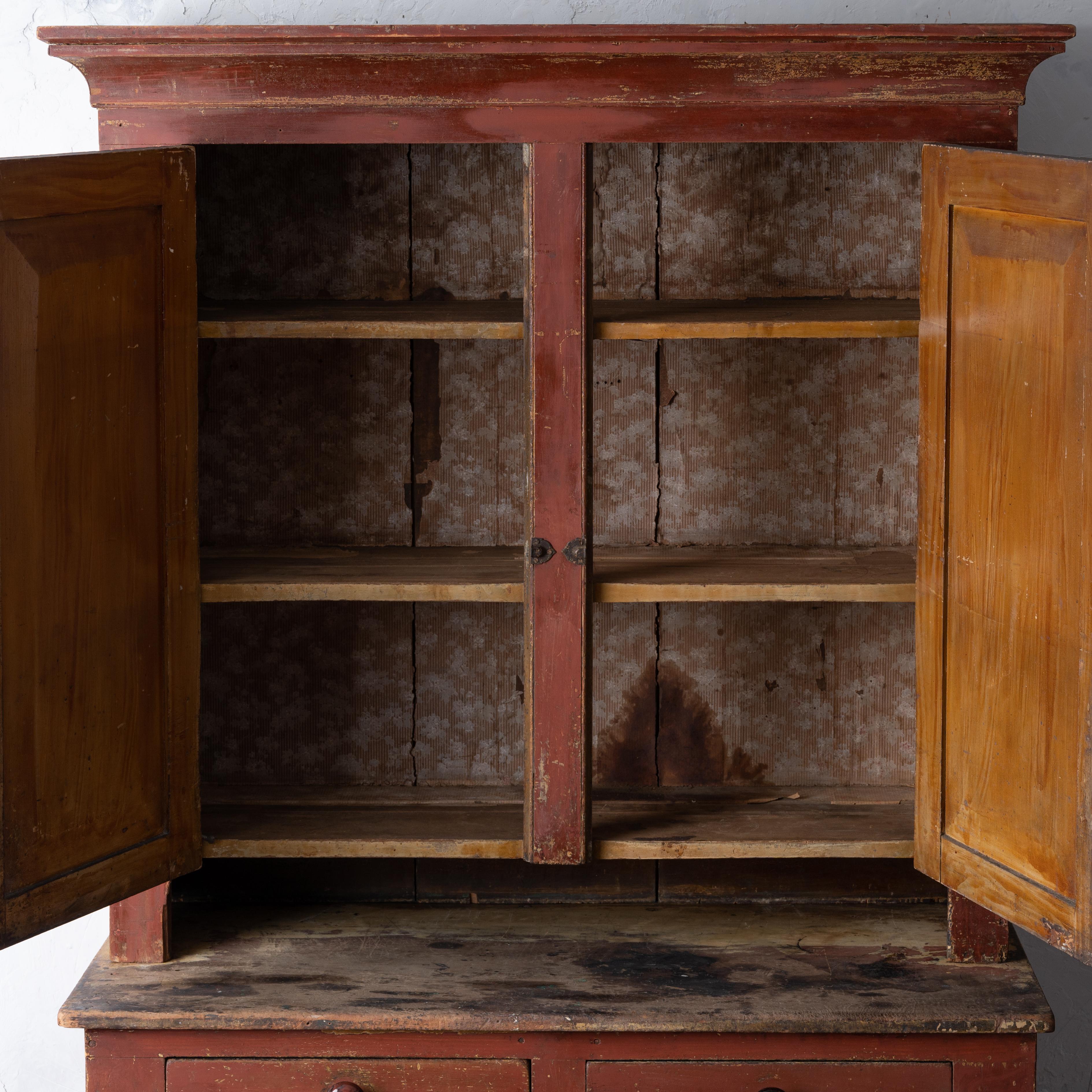 Wood Painted Cupboard, 19th Century For Sale