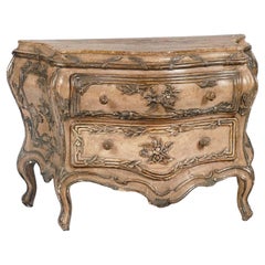 Painted Curved Commode, Venice, Louis XV Style, Xixth Century