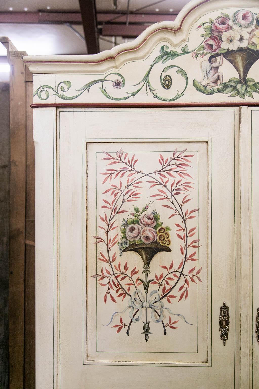 Painted Danish Armoire In Good Condition In Wilson, NC