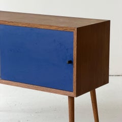 Painted Danish Sliding Door Cabinet