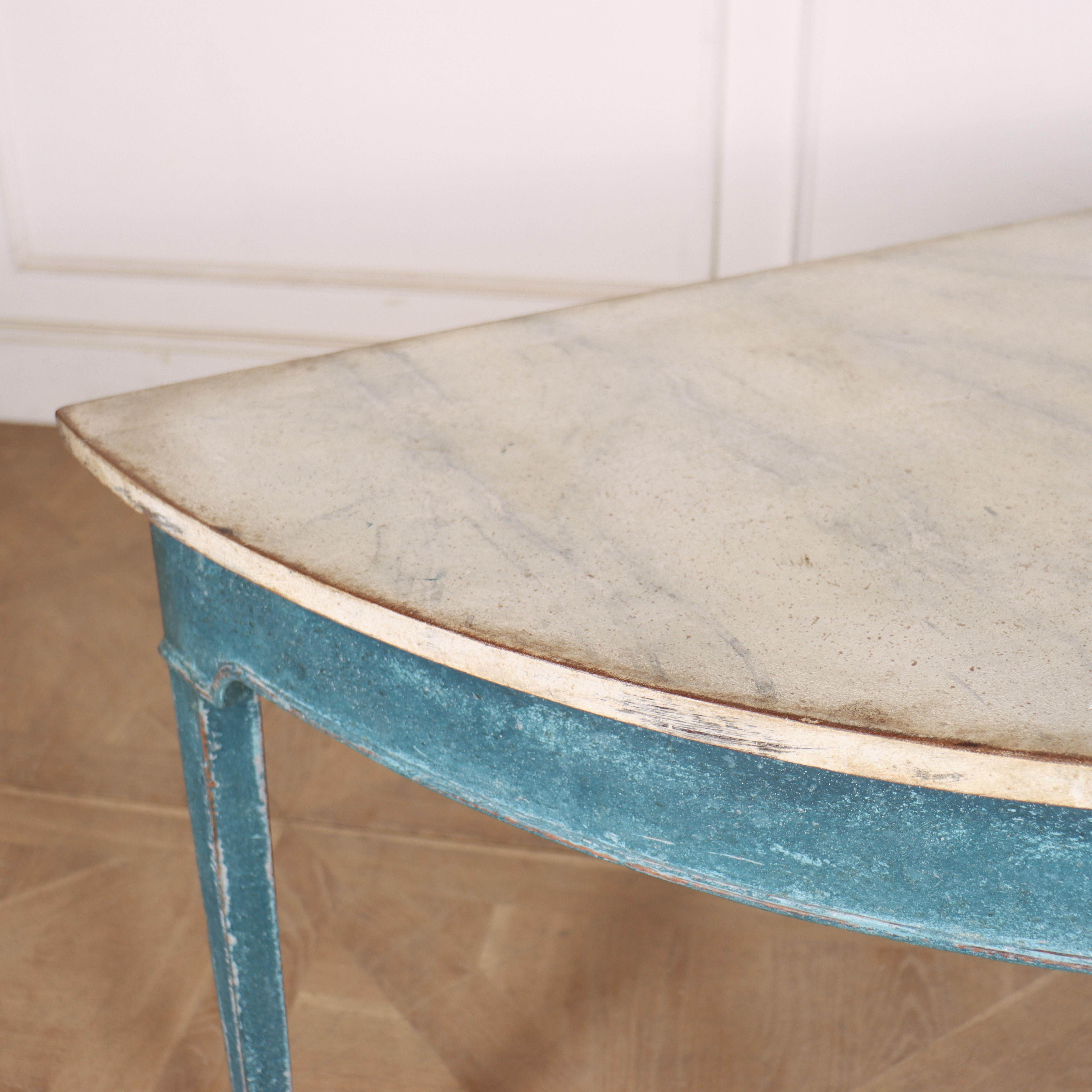 19th Century Painted Demi-lune Console Table For Sale