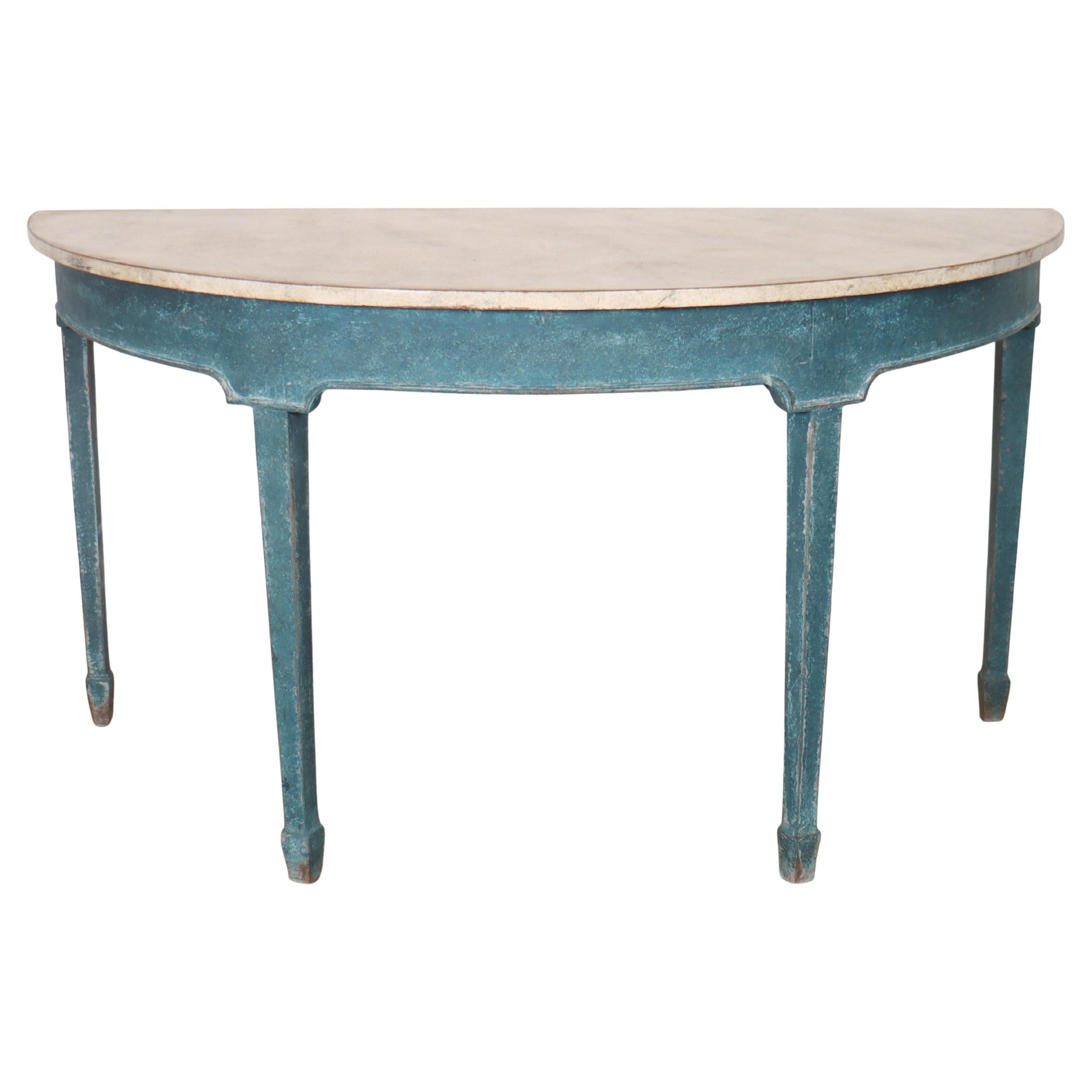 Consola Demi-lune pintada