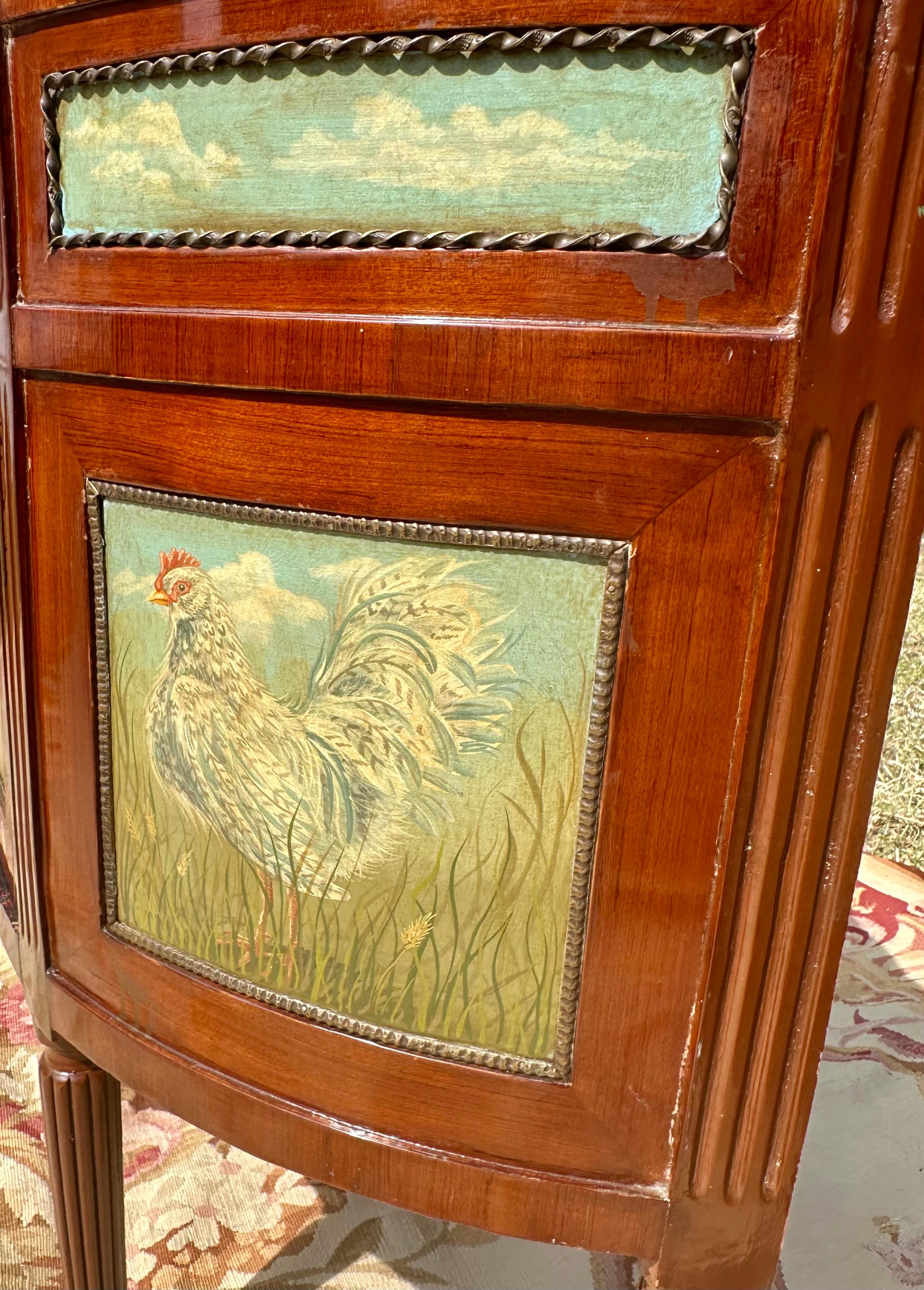 Painted Demilune Cabinet Commode Console In Good Condition For Sale In Vero Beach, FL
