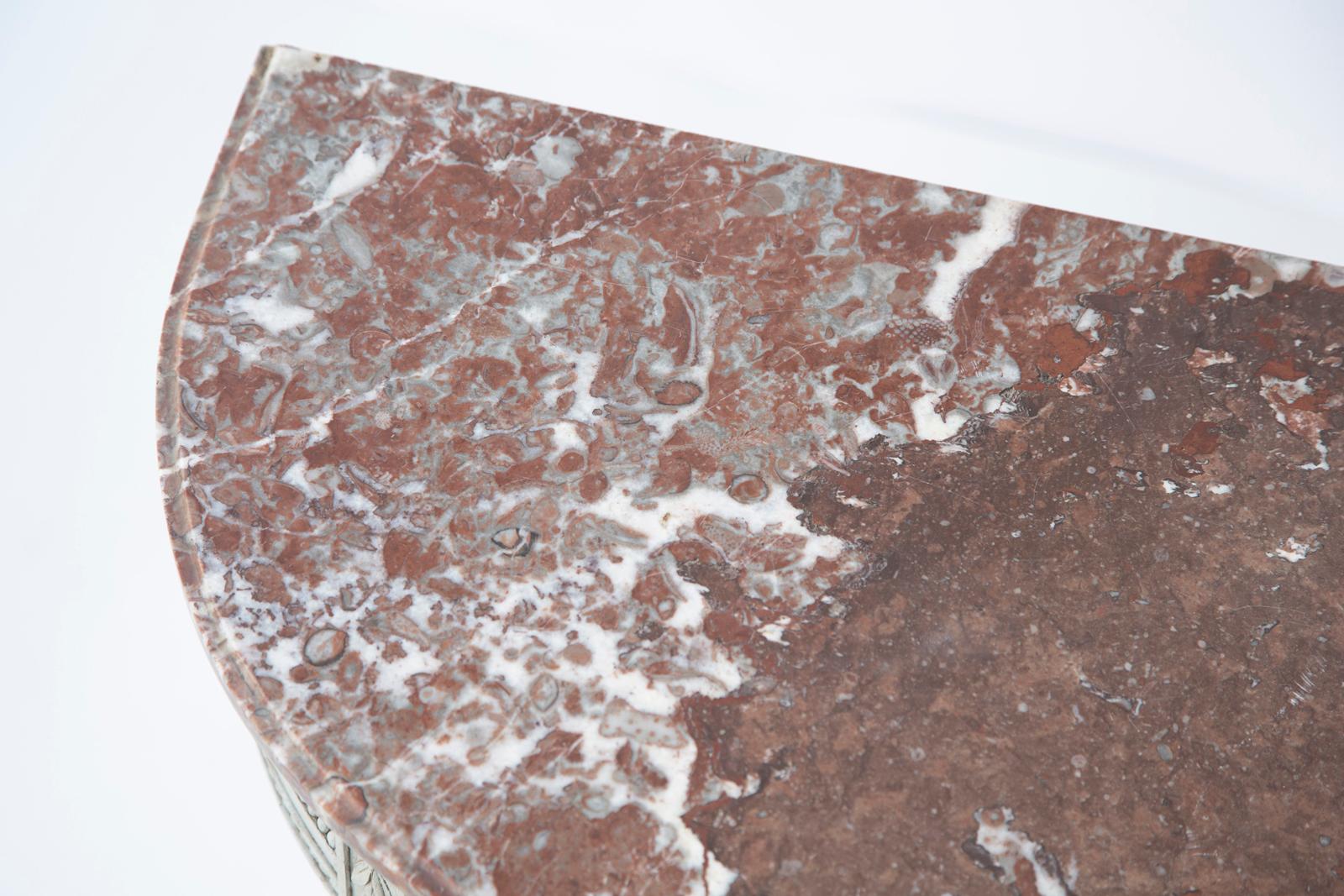 Painted Demilune Hall Stand with Breccia Marble Top 4