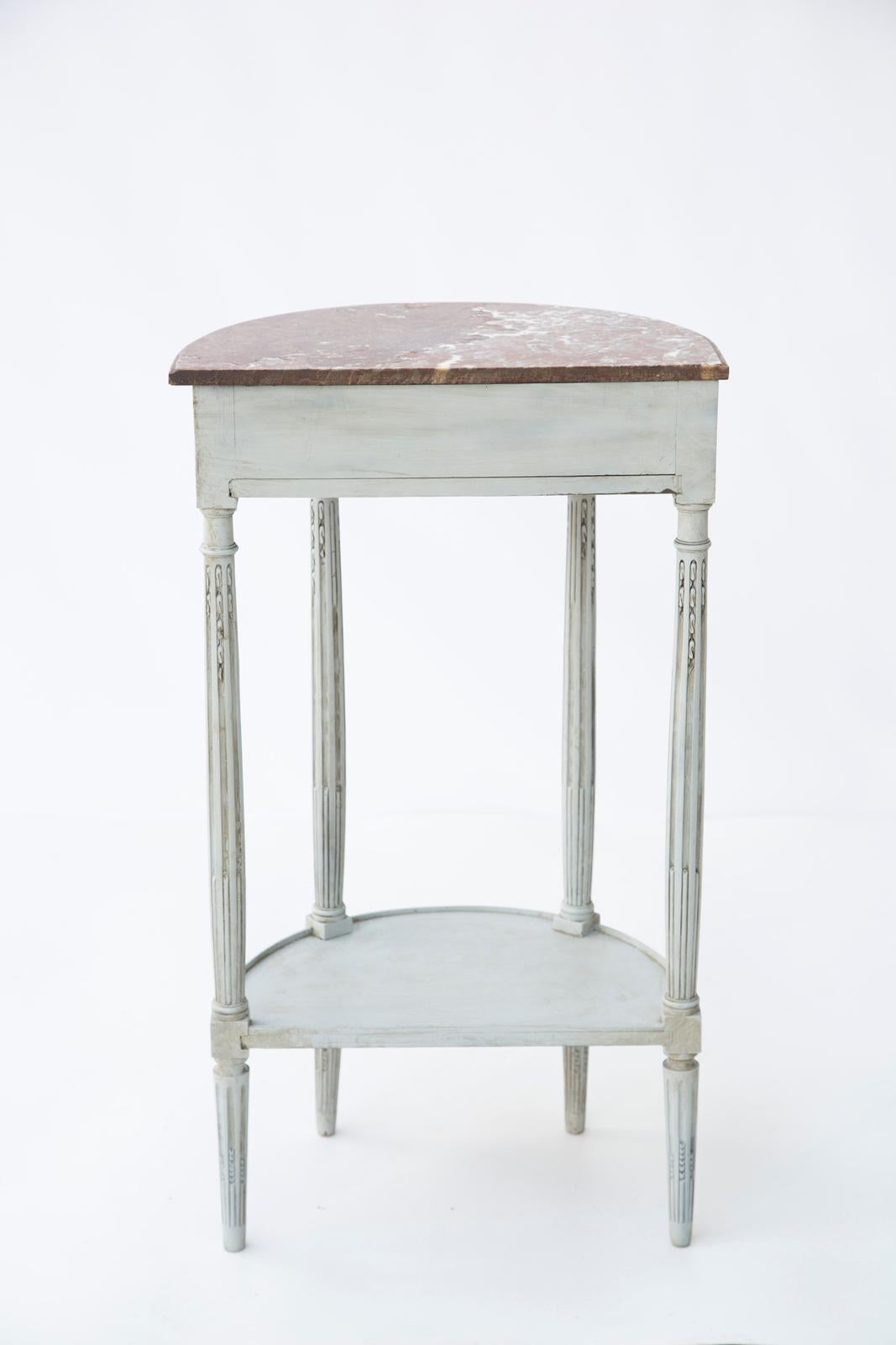 Painted Demilune Hall Stand with Breccia Marble Top 1