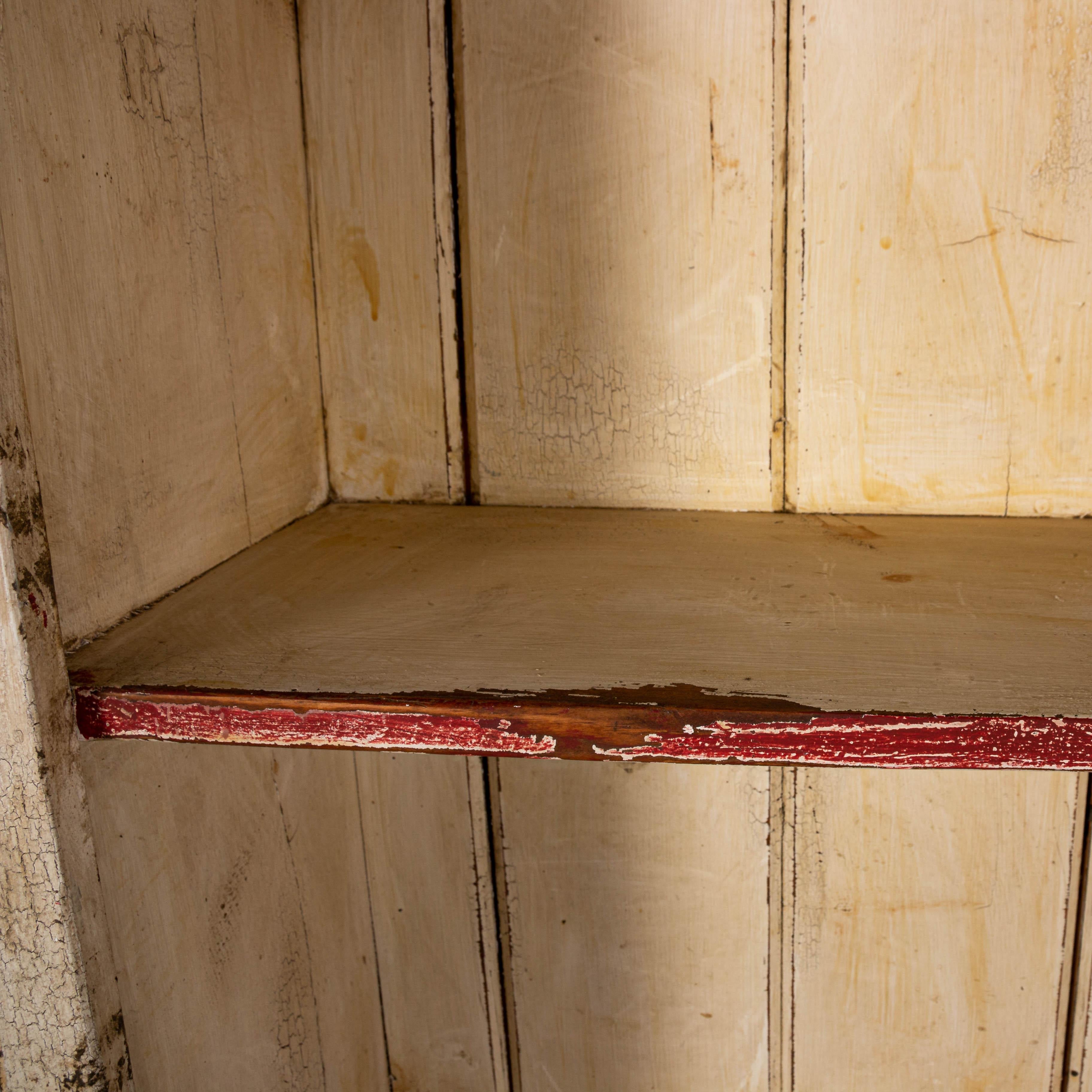 Hand-Painted Painted Distressed Two-Door Cupboard