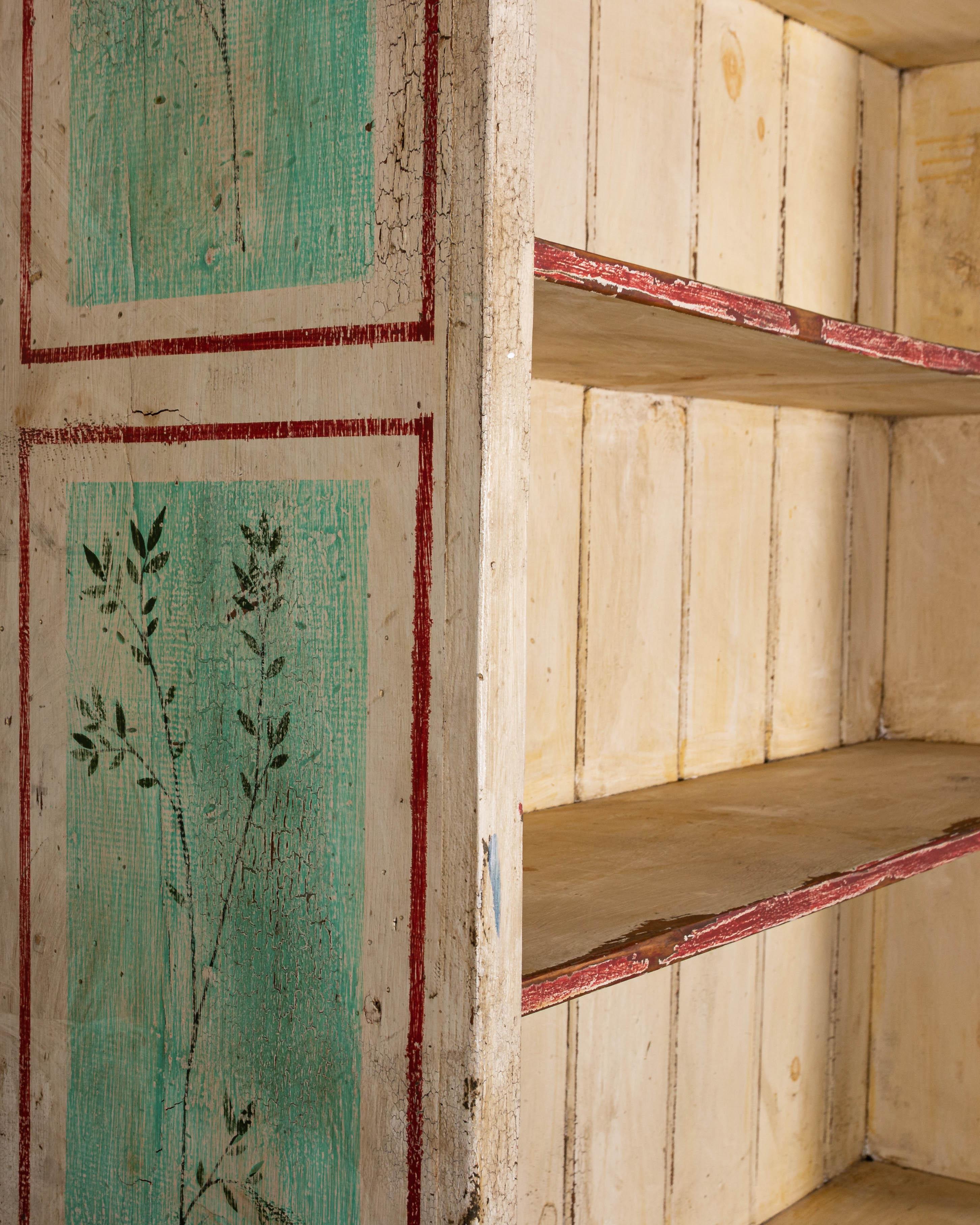 20th Century Painted Distressed Two-Door Cupboard