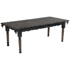 Painted Ebonised Desk, France, circa 1800 Painted Ebonised Desk, France, circa 1800