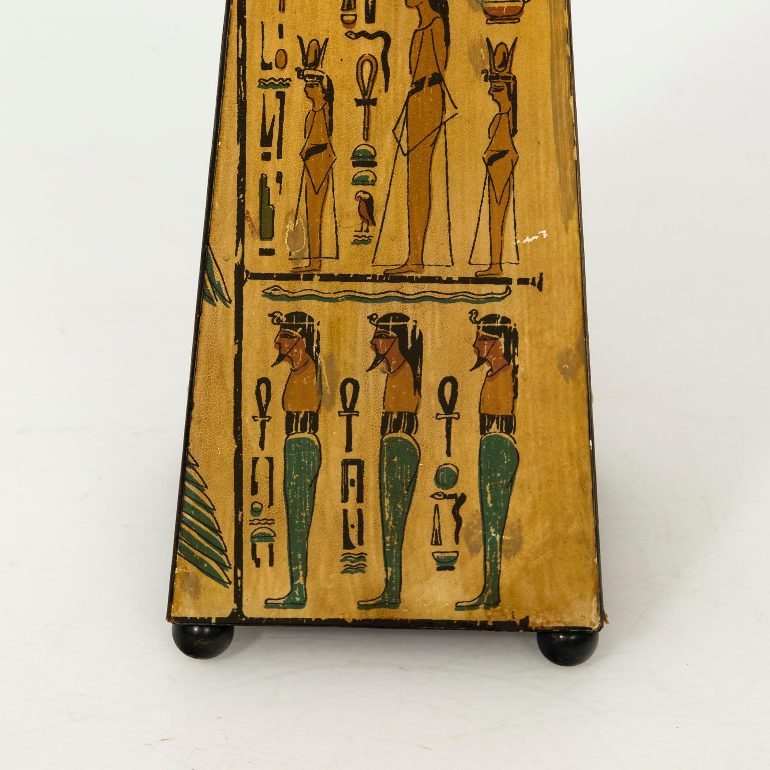 Egyptian Revival Painted Egyptian Obelisk For Sale