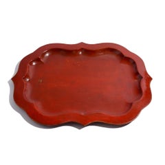 Plateau à thé anglais peint en forme de Chippendale, vers 1835