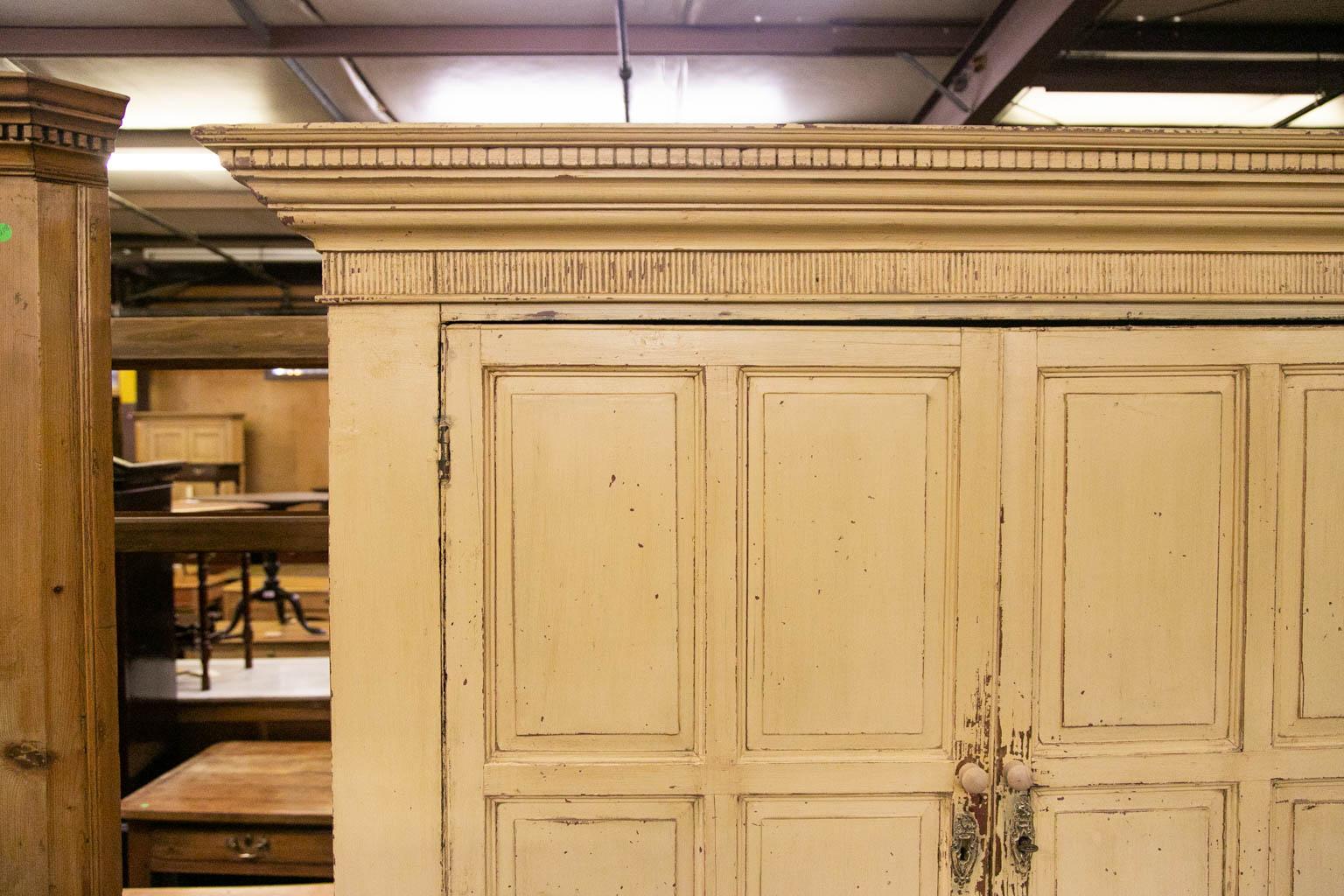 Mid-19th Century Painted English Cupboard For Sale