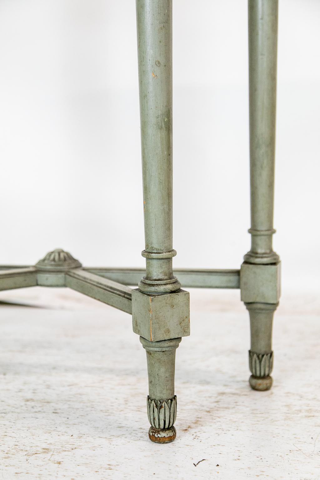 Early 20th Century Painted English Demilune Side Table