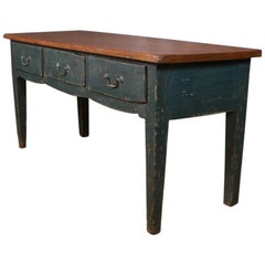 Painted English Dresser Base Antique Painted English Dresser Base