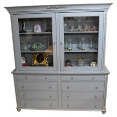 Painted English Dresser Kitchen Hutch Painted Cabinet Farmhouse 1920