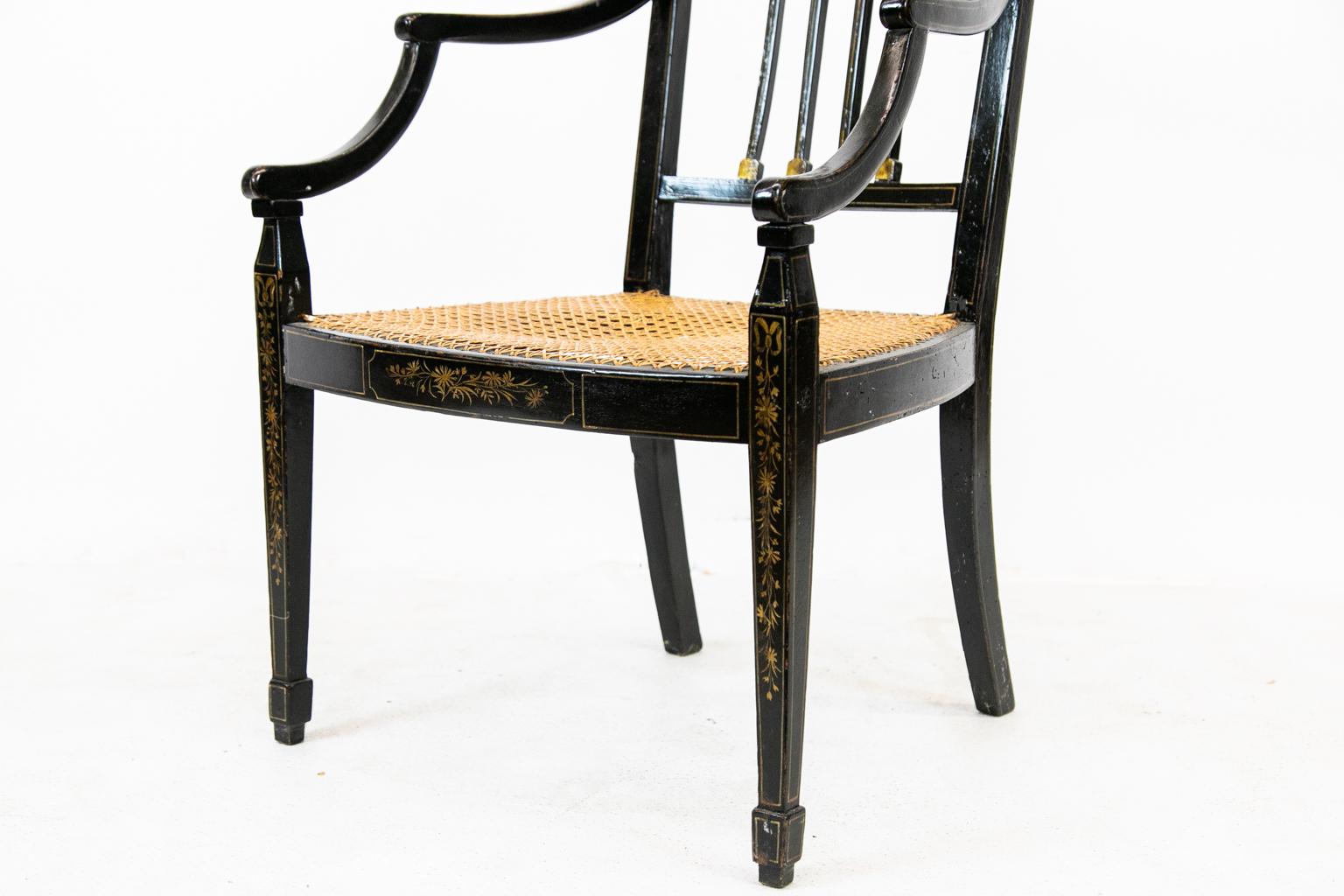Early 19th Century Painted English Hepplewhite Arm Chair
