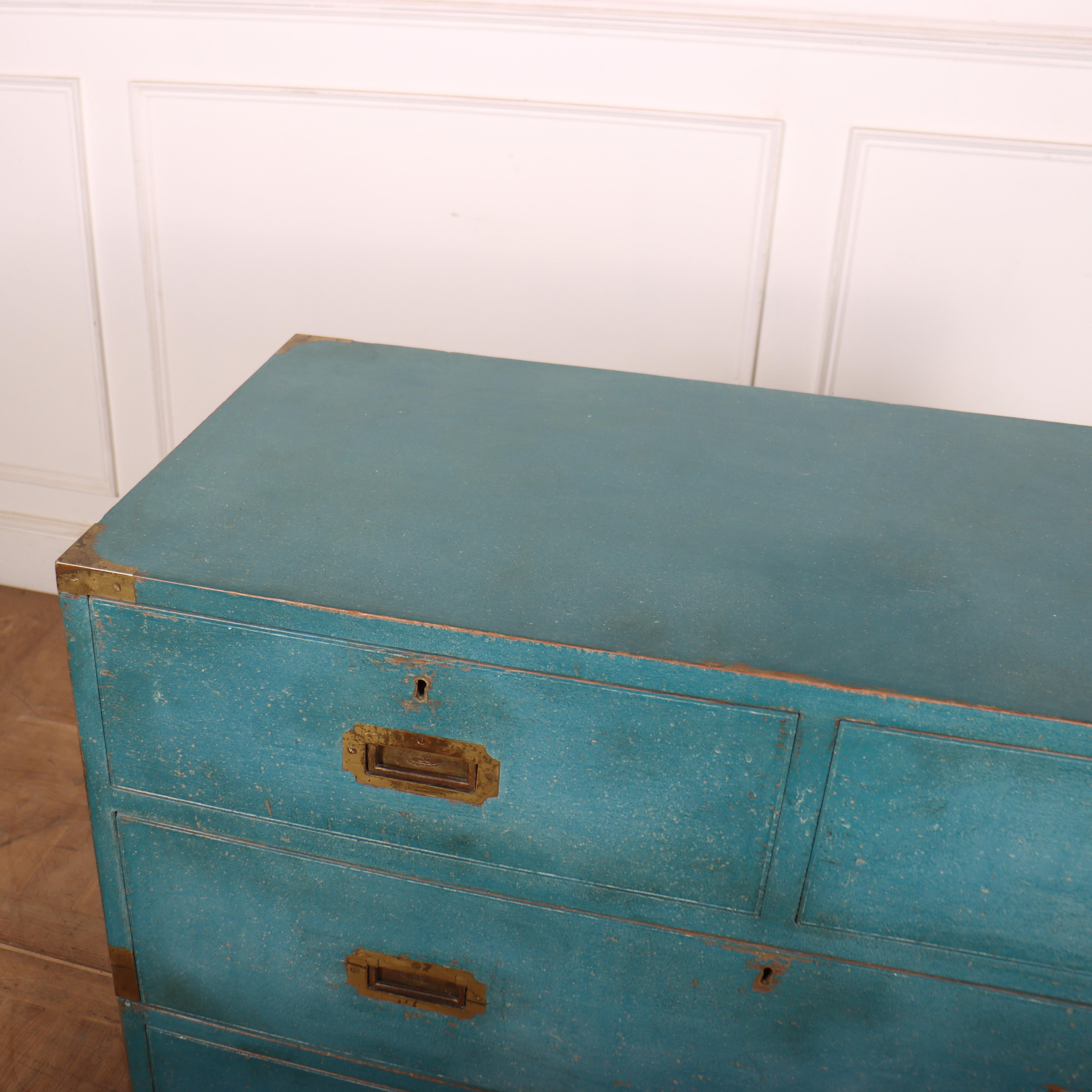 Painted English Military Chest For Sale 1