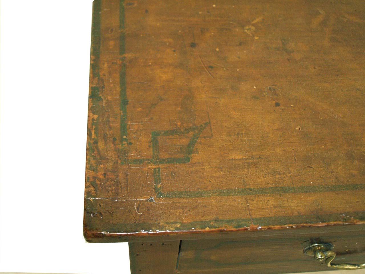 Brass Painted English One Drawer Table