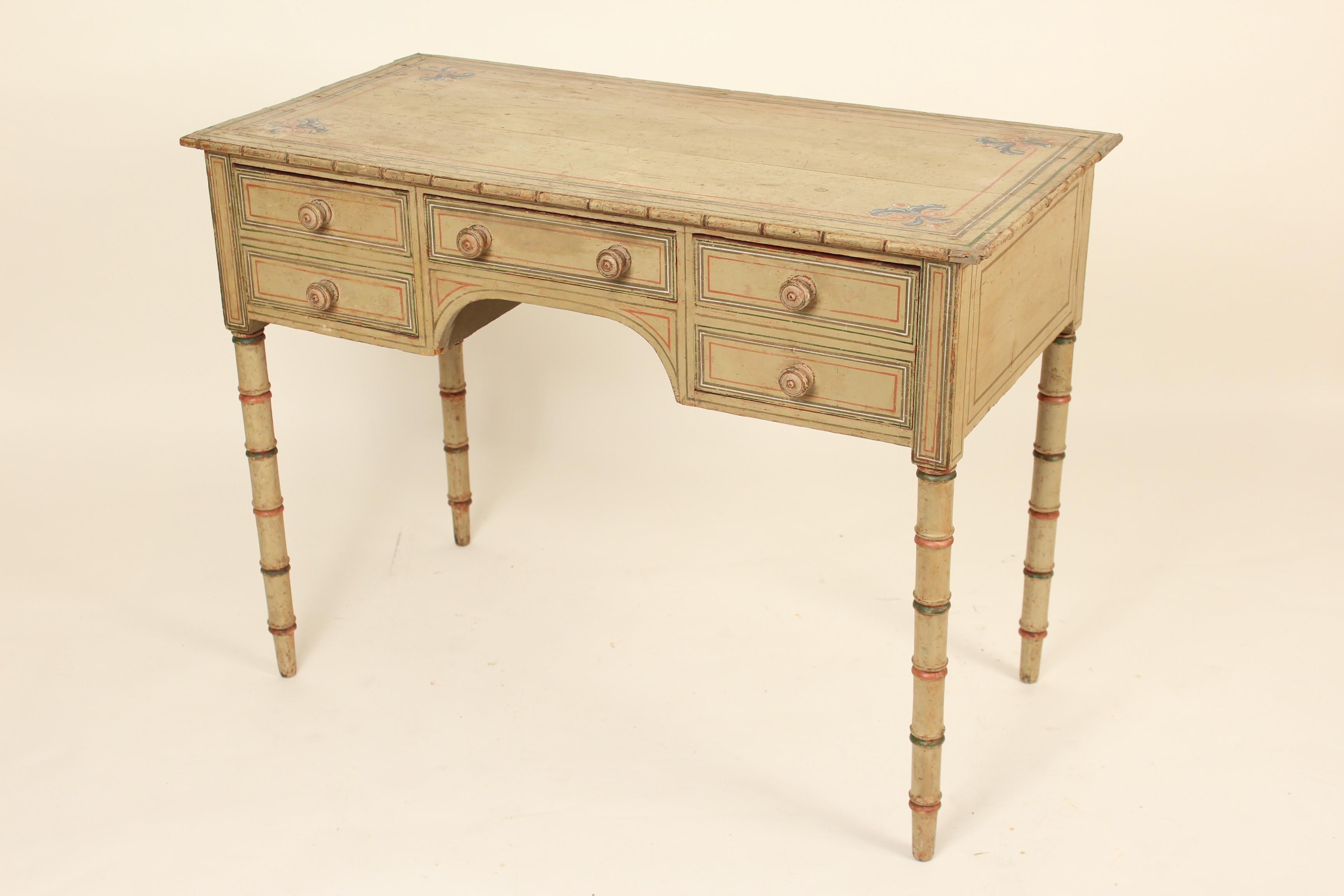 Painted English Regency Writing Table In Fair Condition In Laguna Beach, CA
