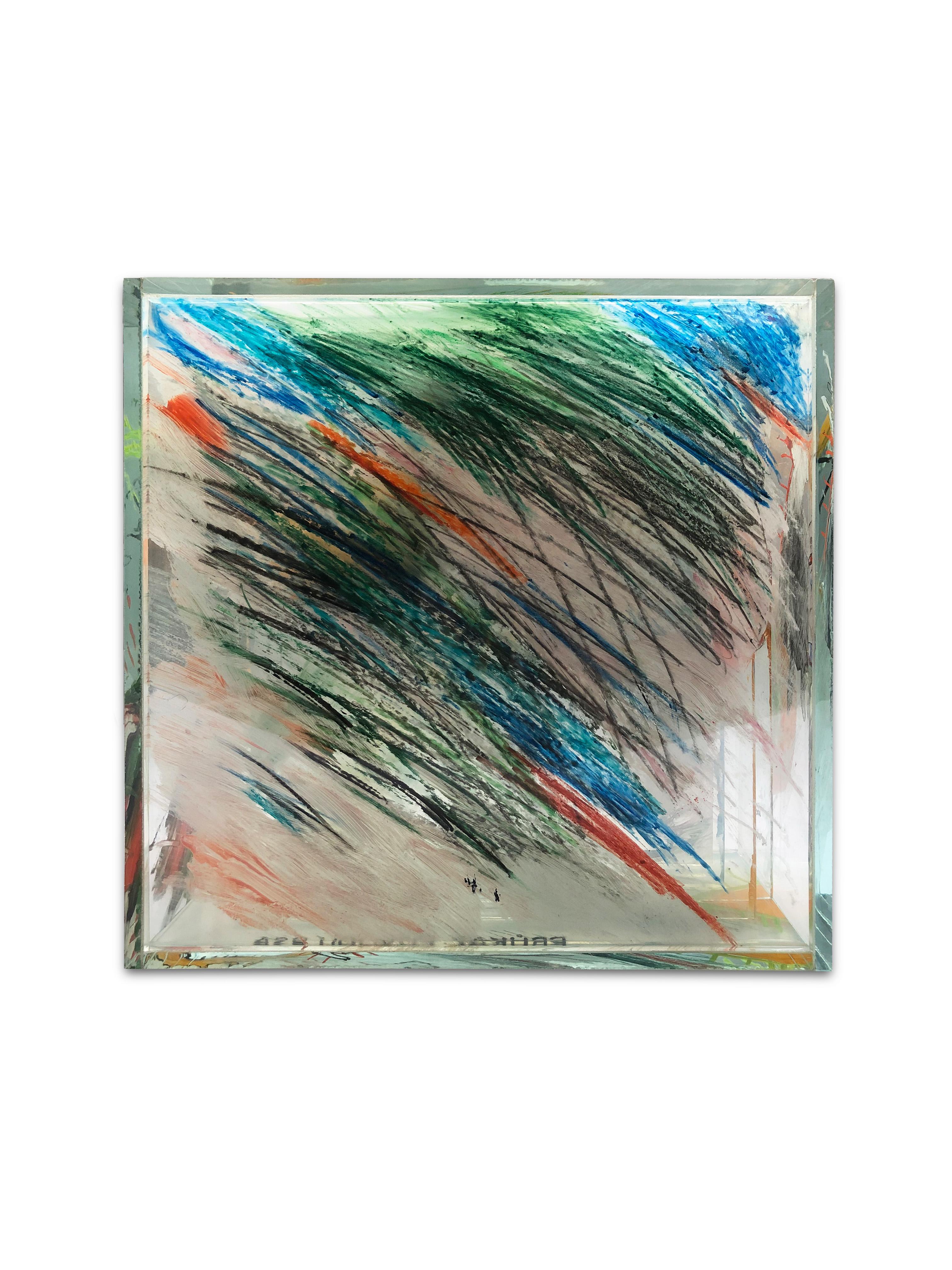 Czech Painted Etched and Egraved Laminated Glass Sheets by Dana Zamecnikova For Sale