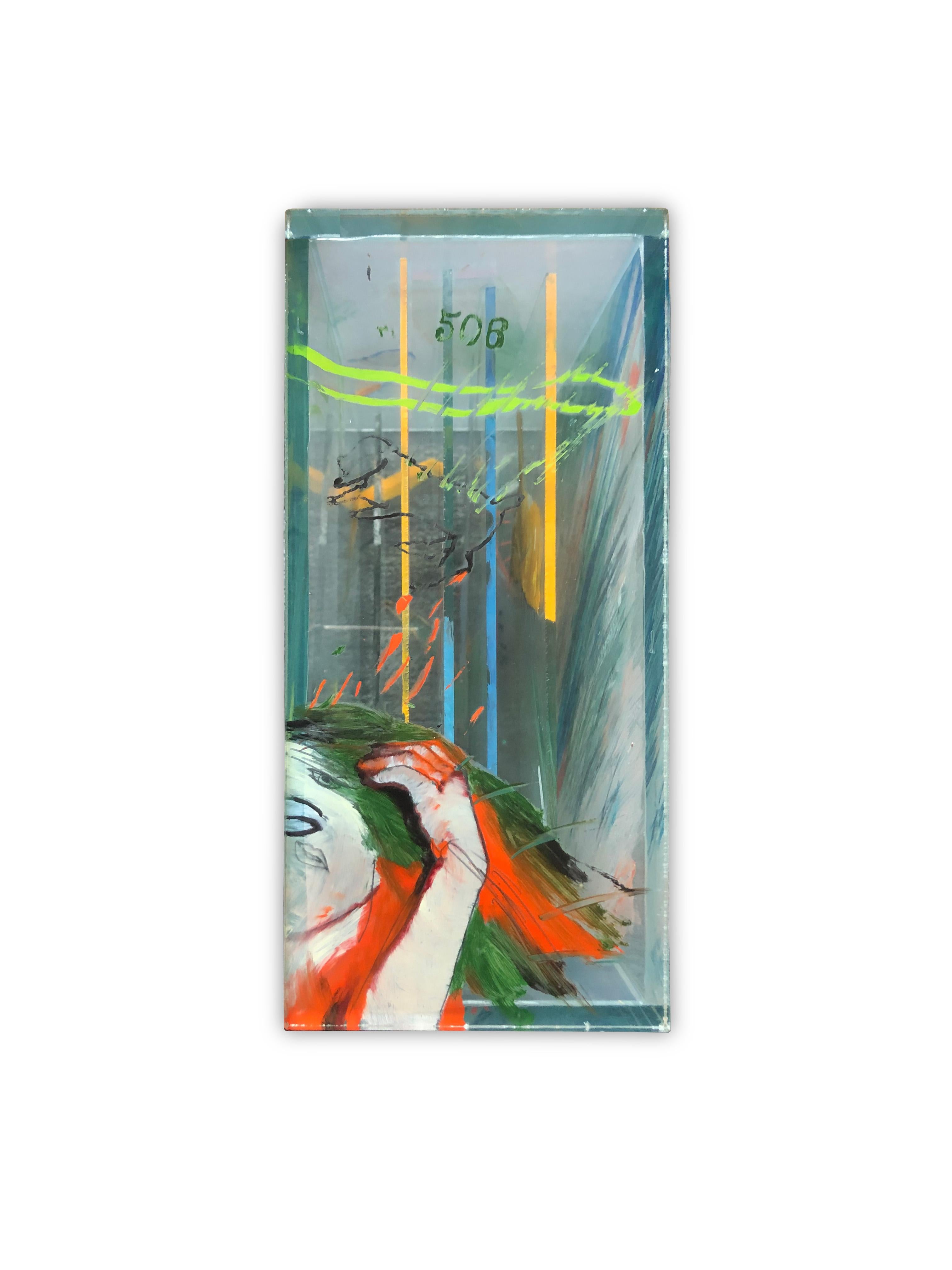 Bemalte, geätzte und gravierte, laminierte Glasböden von Dana Zamecnikova im Zustand „Gut“ im Angebot in New York, NY