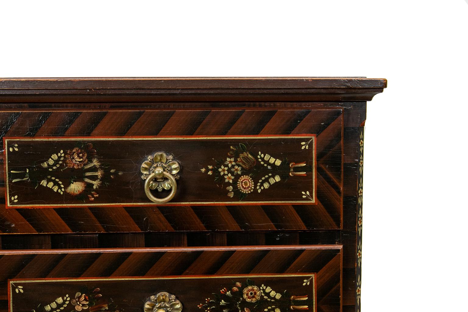 German Painted European Three-Drawer Chest For Sale