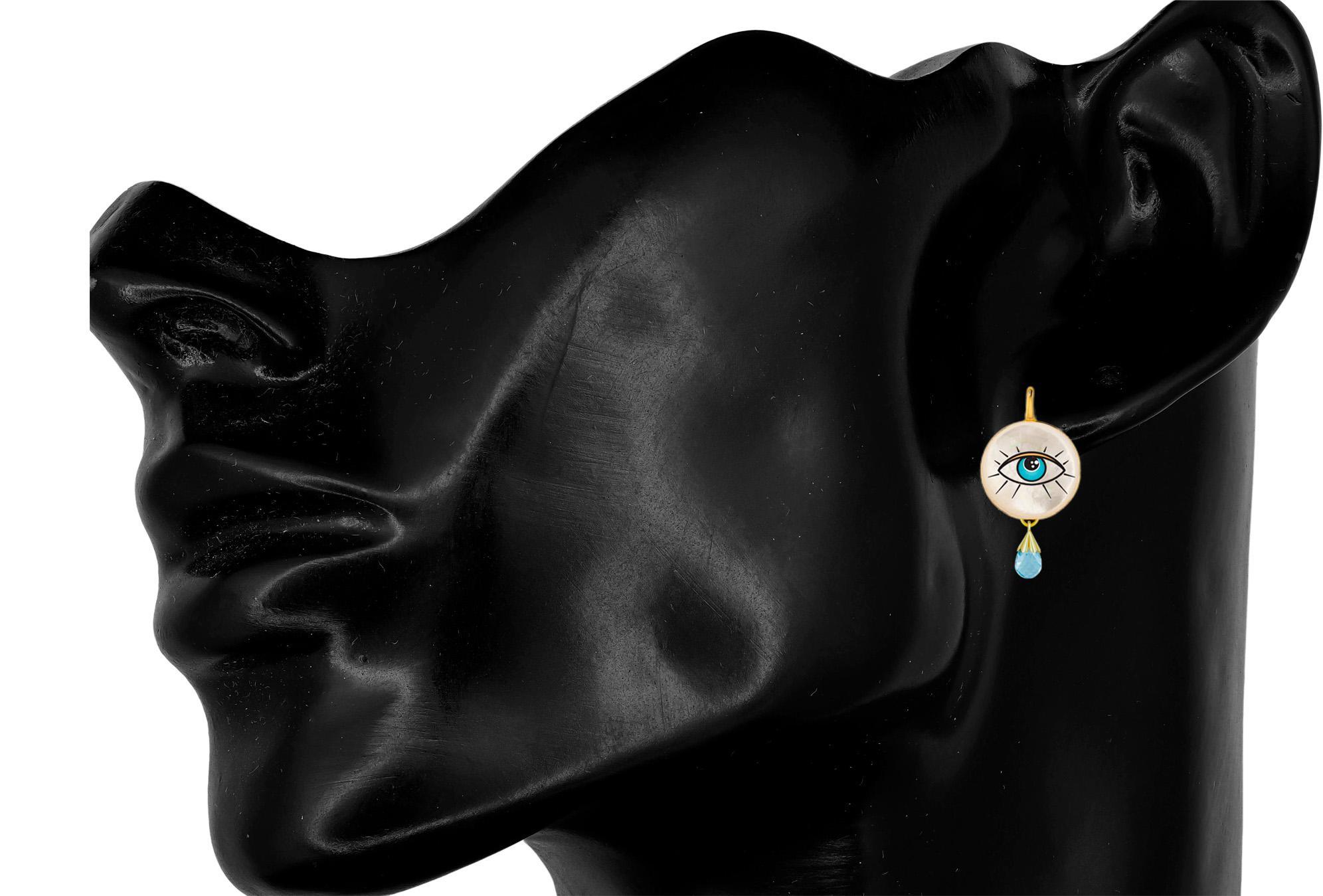 Orecchini a goccia con madreperla  Malocchio dipinto in madreperla  Orecchini  Regalo a tema malocchio  925 Argento placcato oro Gioielli di protezione Nazar Boncugu  Arte in miniatura

 Infondi nel tuo stile un significato e una protezione. Questi