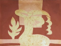 Painted fabric with batik technique by Vava Quazar, 1974