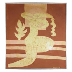 Painted fabric with batik technique by Vava Quazar, 1974