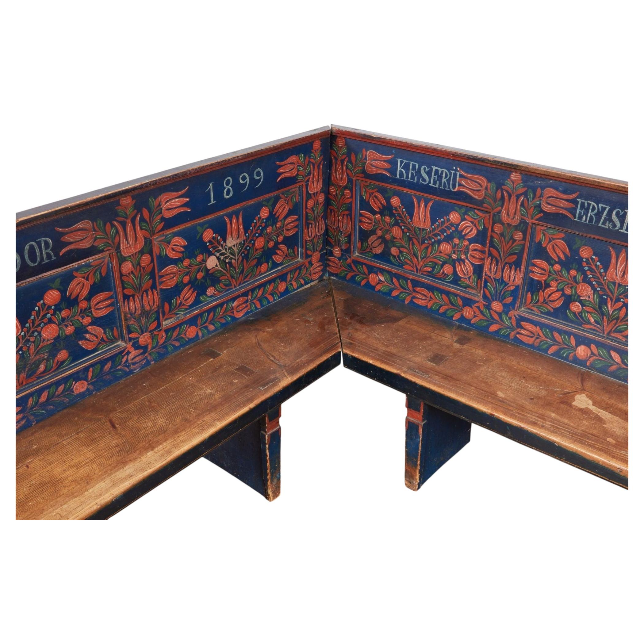 Painted Farmhouse Corner Bench