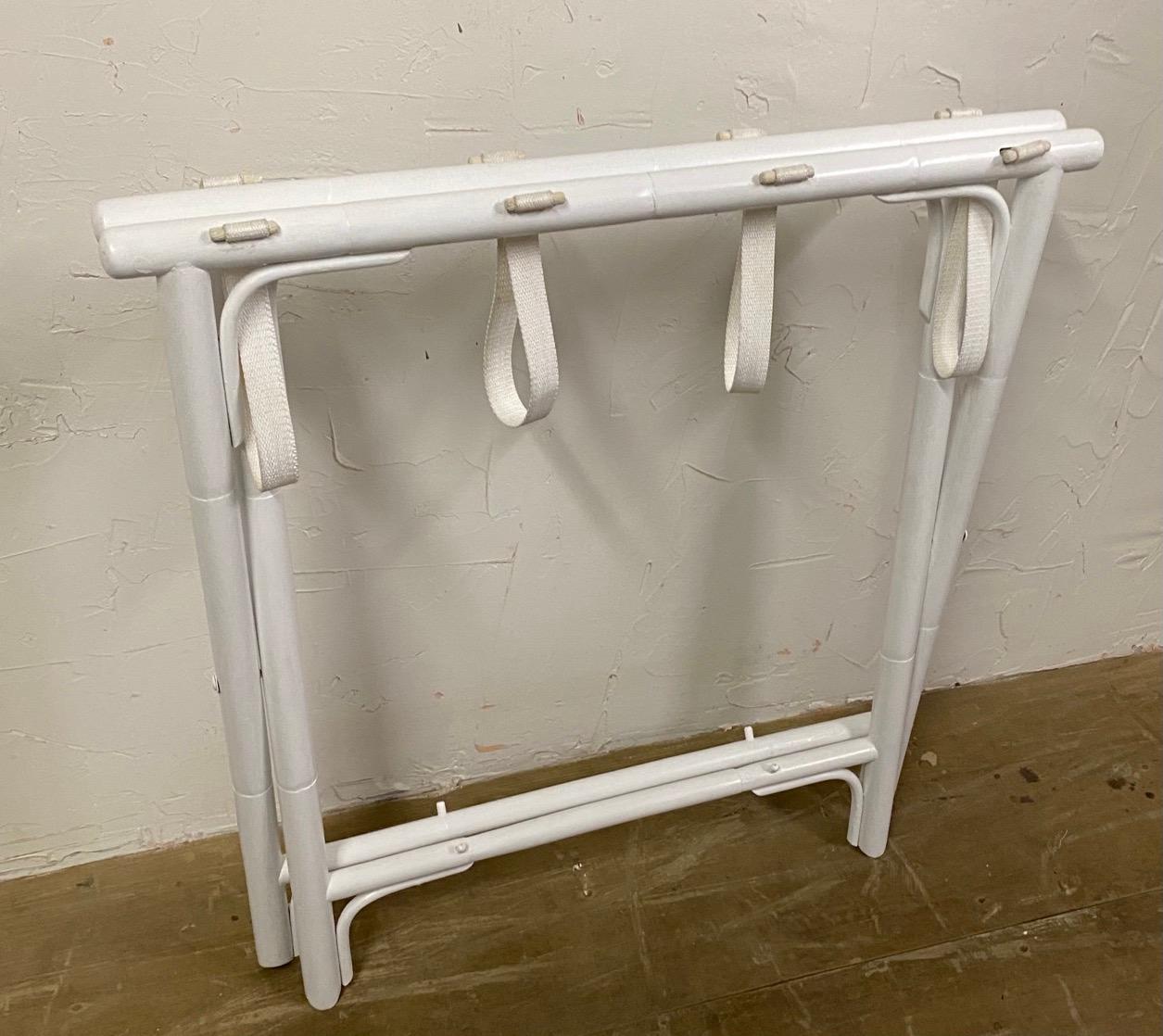 Painted Faux Bamboo Luggage Rack In Good Condition In Sheffield, MA