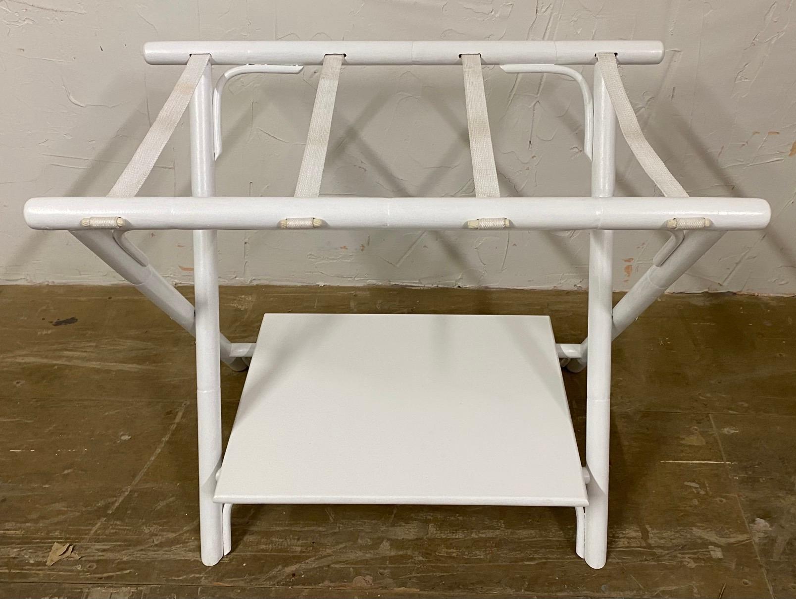 Painted Faux Bamboo Luggage Rack 1