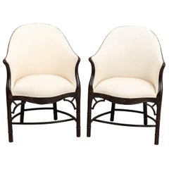 Painted Faux Bamboo Tub Chairs