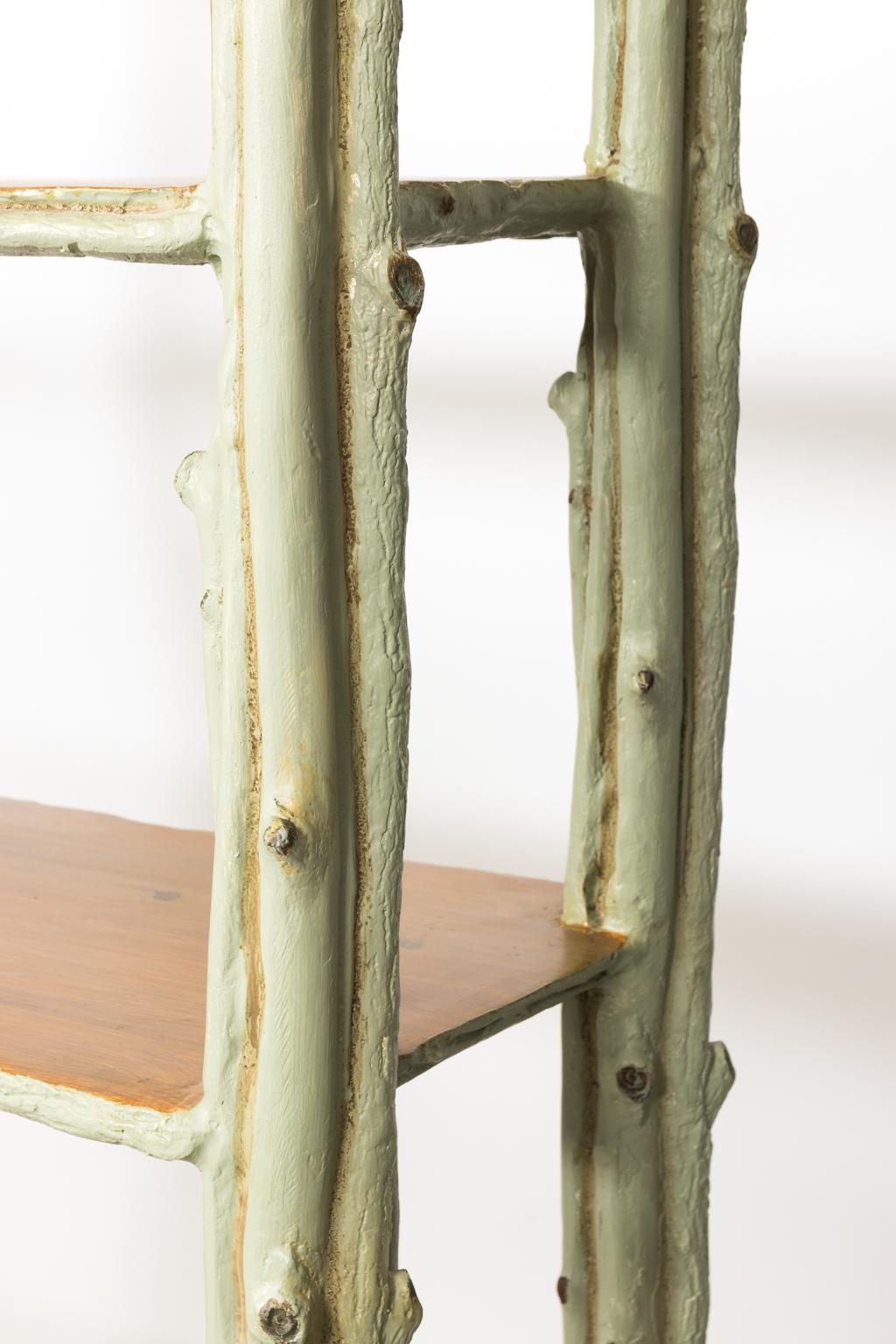 20th Century Painted Faux Bois Etagere