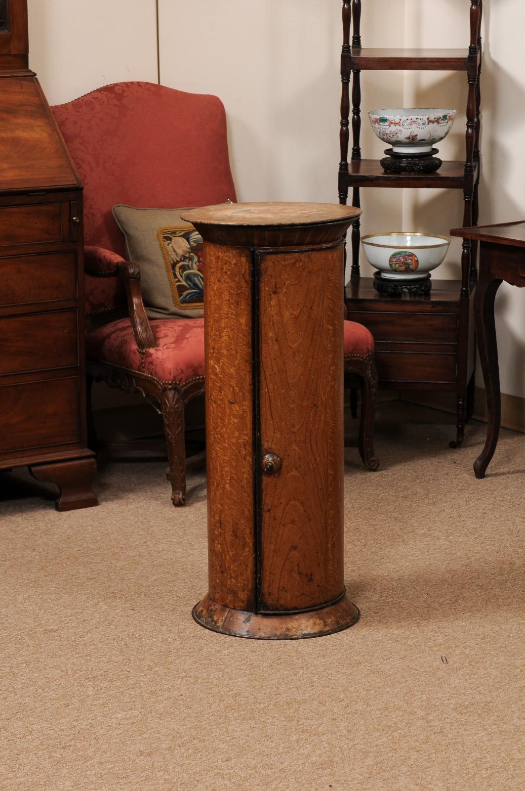 Painted Faux Bois Pedestal Cabinet, 19th Century Continental For Sale 3