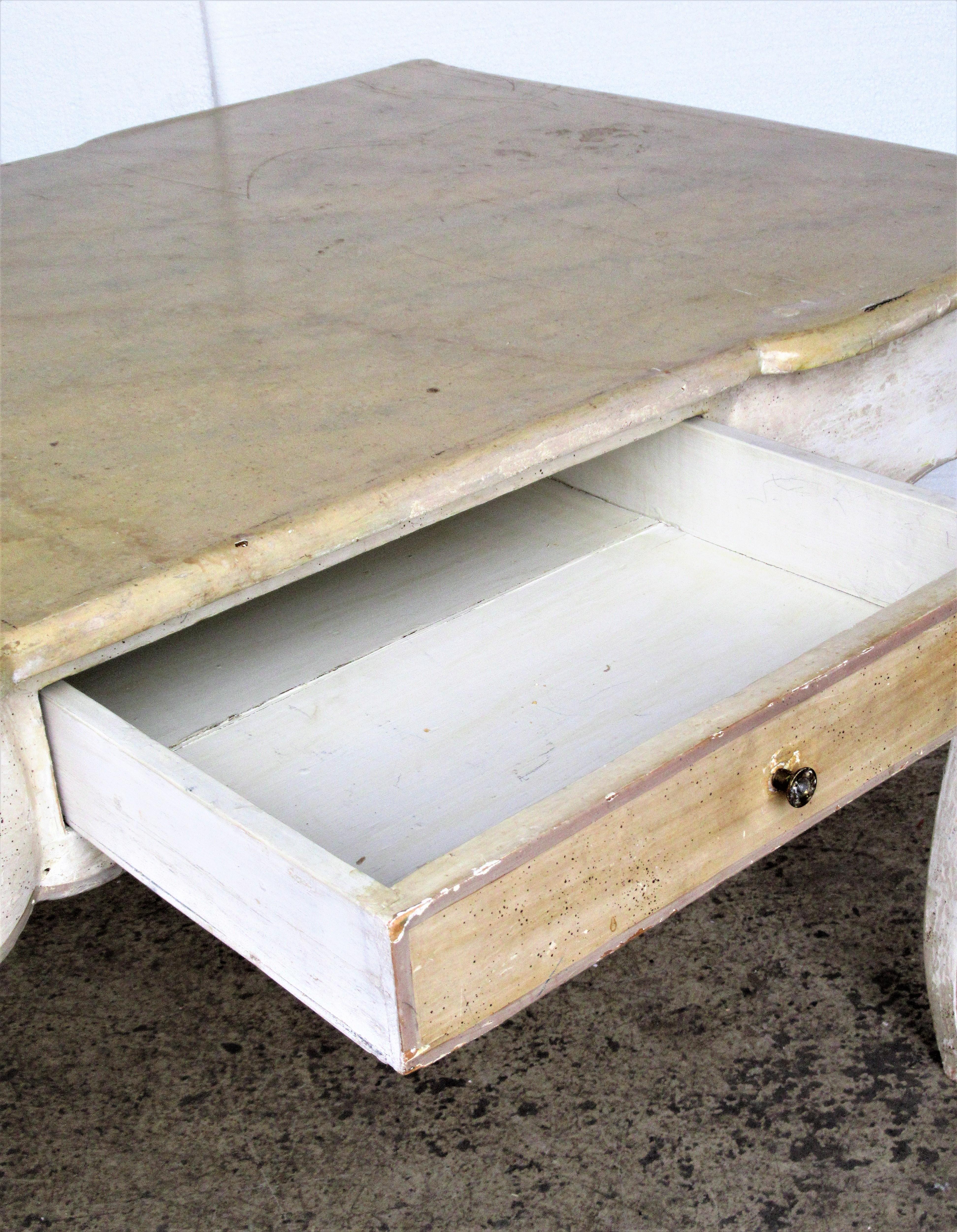  Old Painted & Faux Marbleized Louis XV Style Desk  6